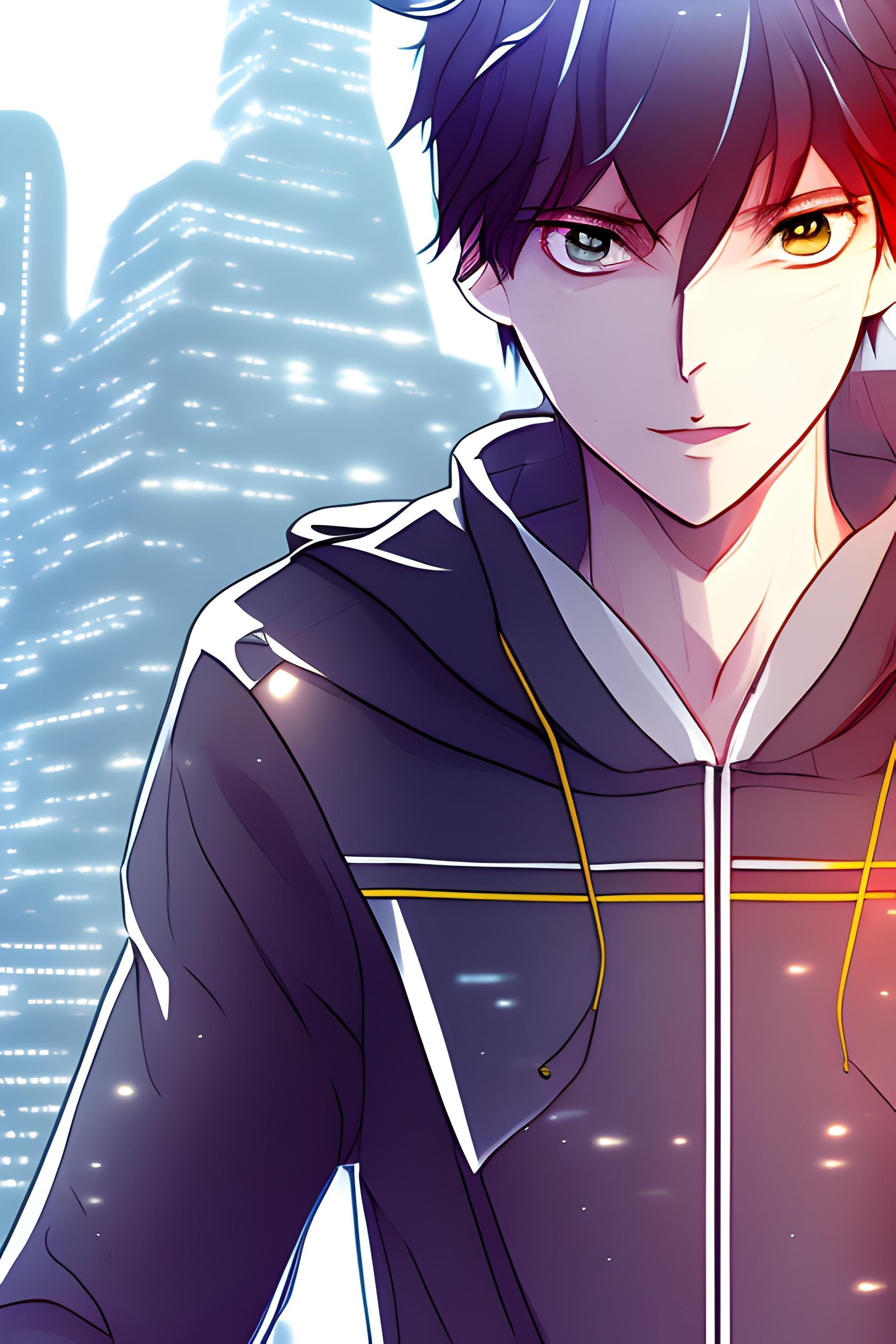 2048x3072 4k Anime boy in cyber city