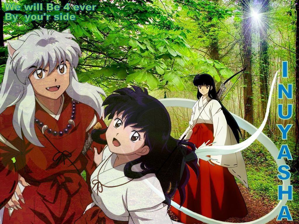 1024x768 Free download Inuyasha Kikyo and Kagome Higurashi Inuyasha