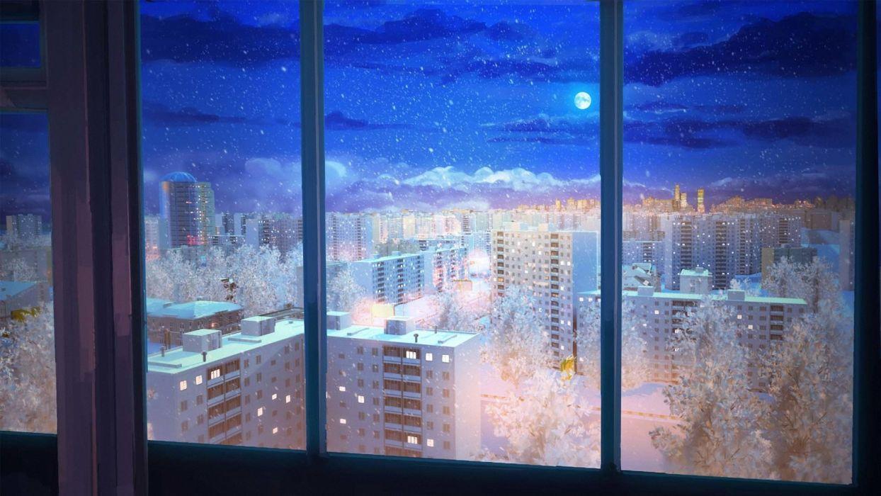 1244x700 ArseniXC works selected snowy night mood aesthetic wallpaper