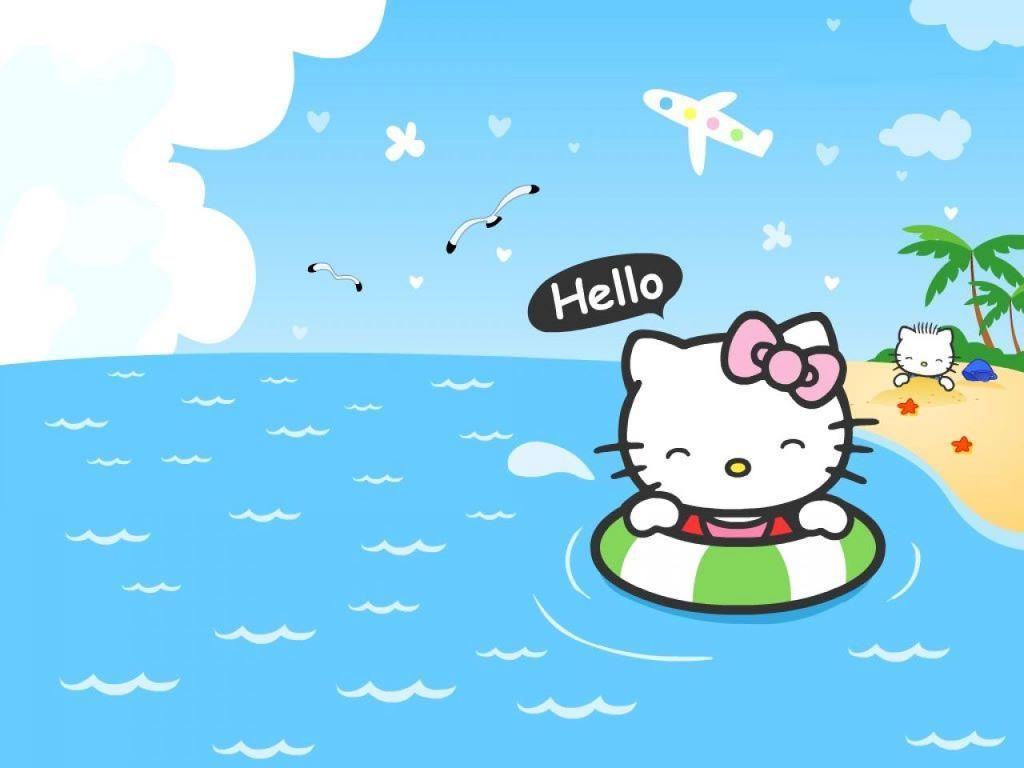 1024x768 Hello Kitty Summer Wallpaper Desktop