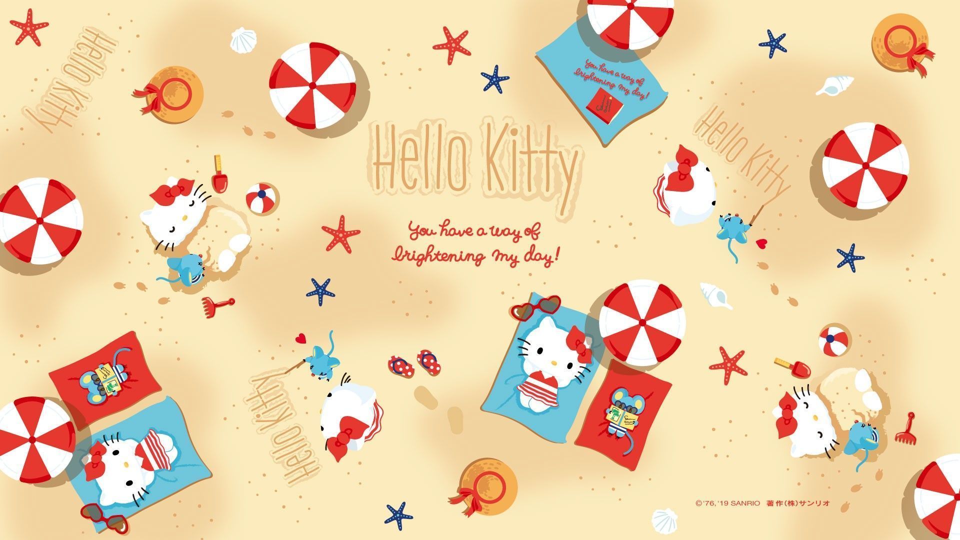 1920x1080 Hello Kitty Summer Wallpaper. Hello