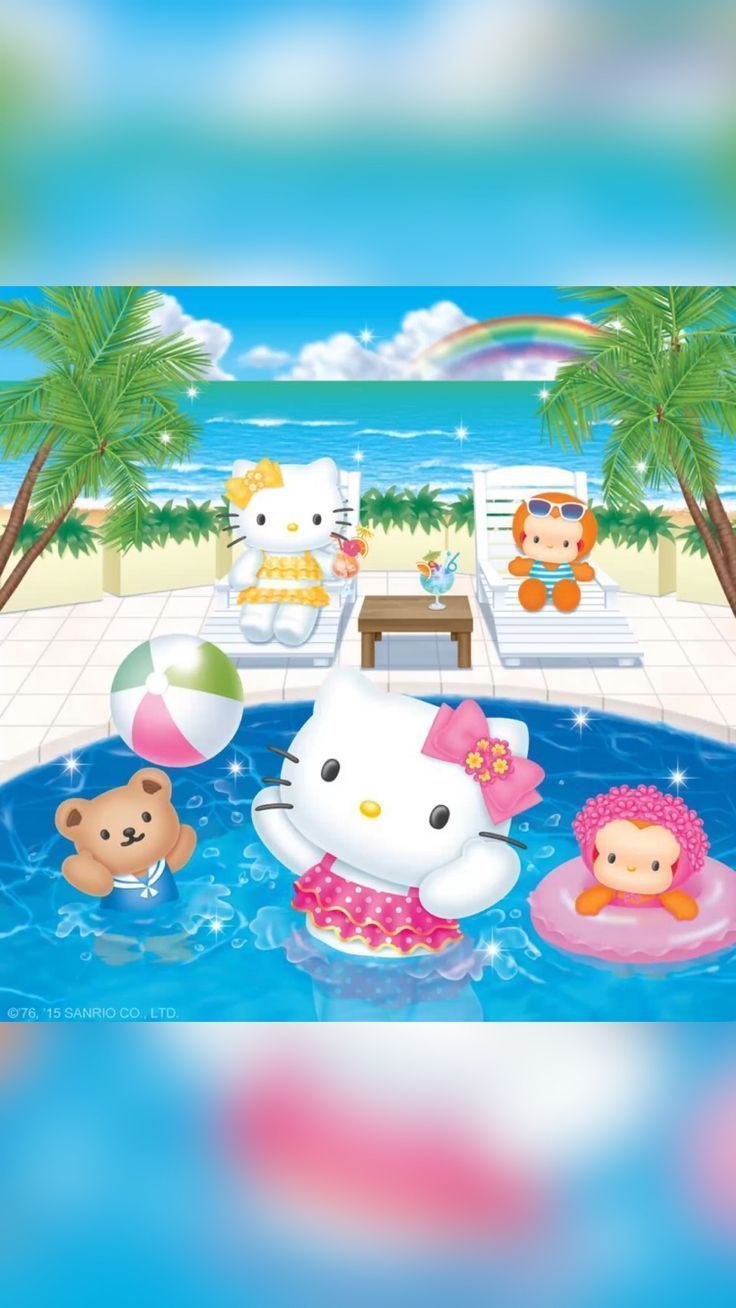 736x1308 aloha! summer hello kitty with friends