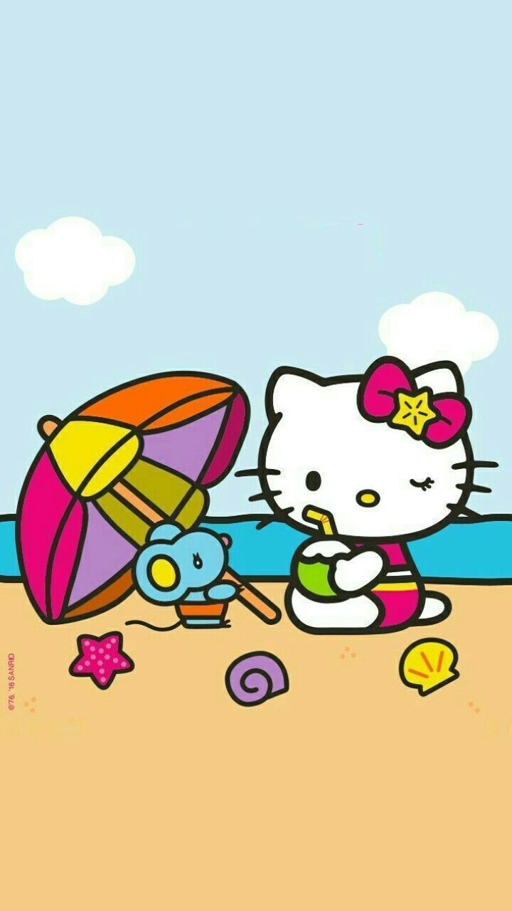720x1280 Cute Hello Kitty Summer Wallpaper