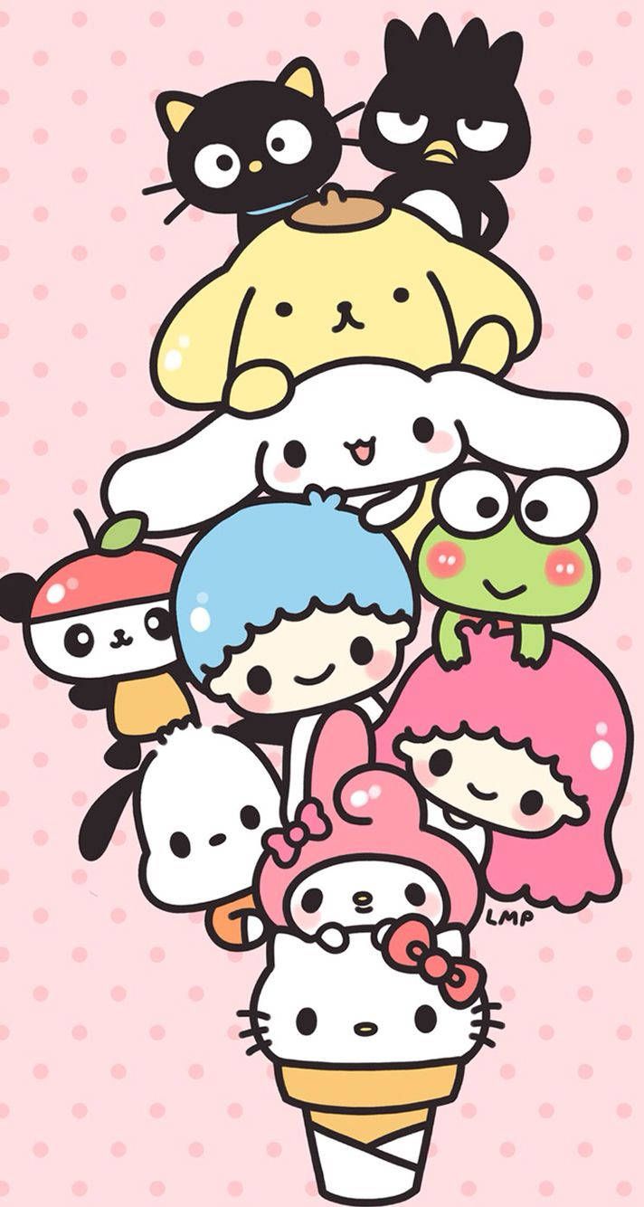 712x1334 Kawaii Ice Cream Cones! Wallpaper