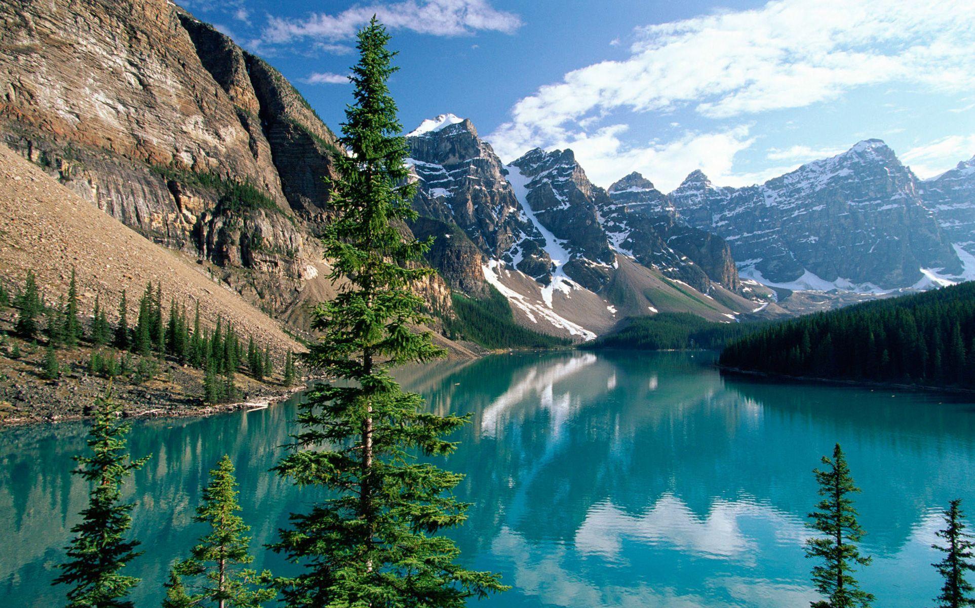 1925x1200 River Mountain Wallpaper