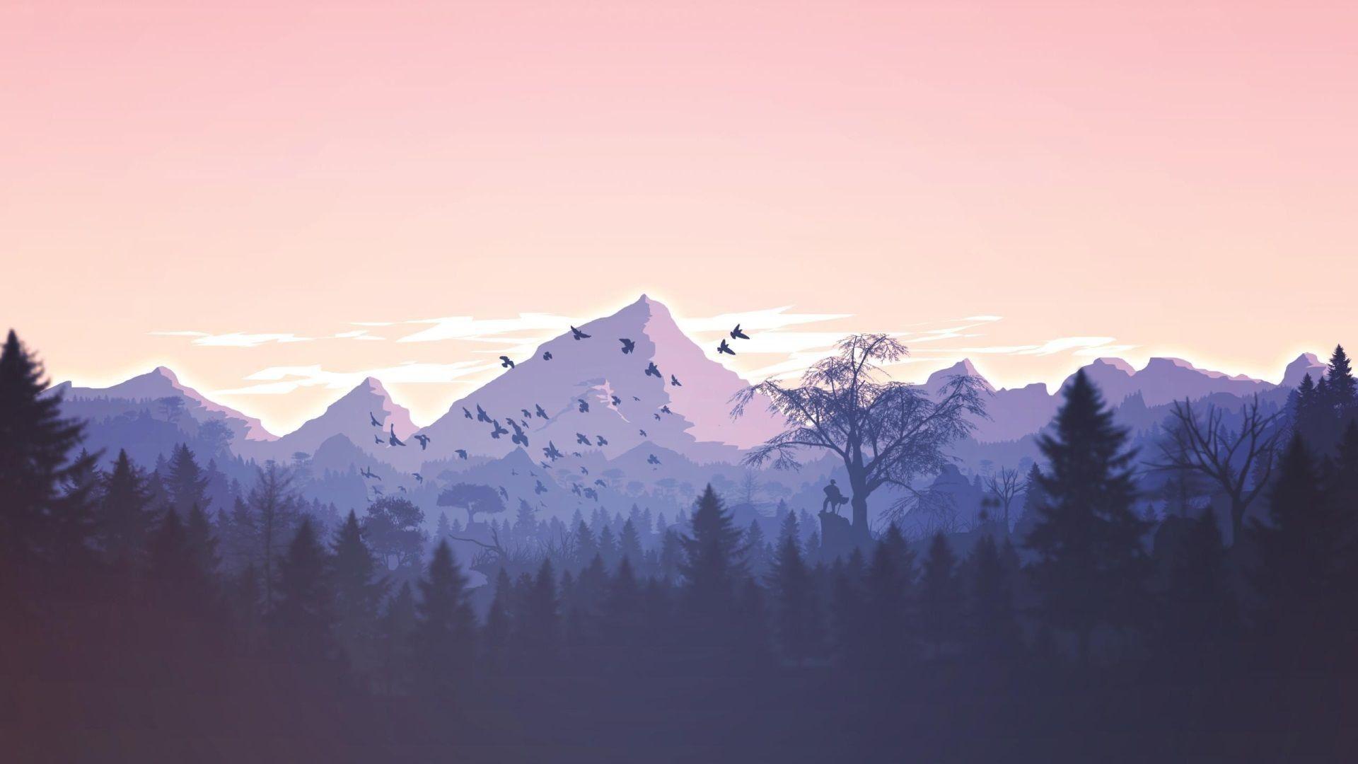 1920x1080 Pink Forest 1920x1080 Minimalism Desktop