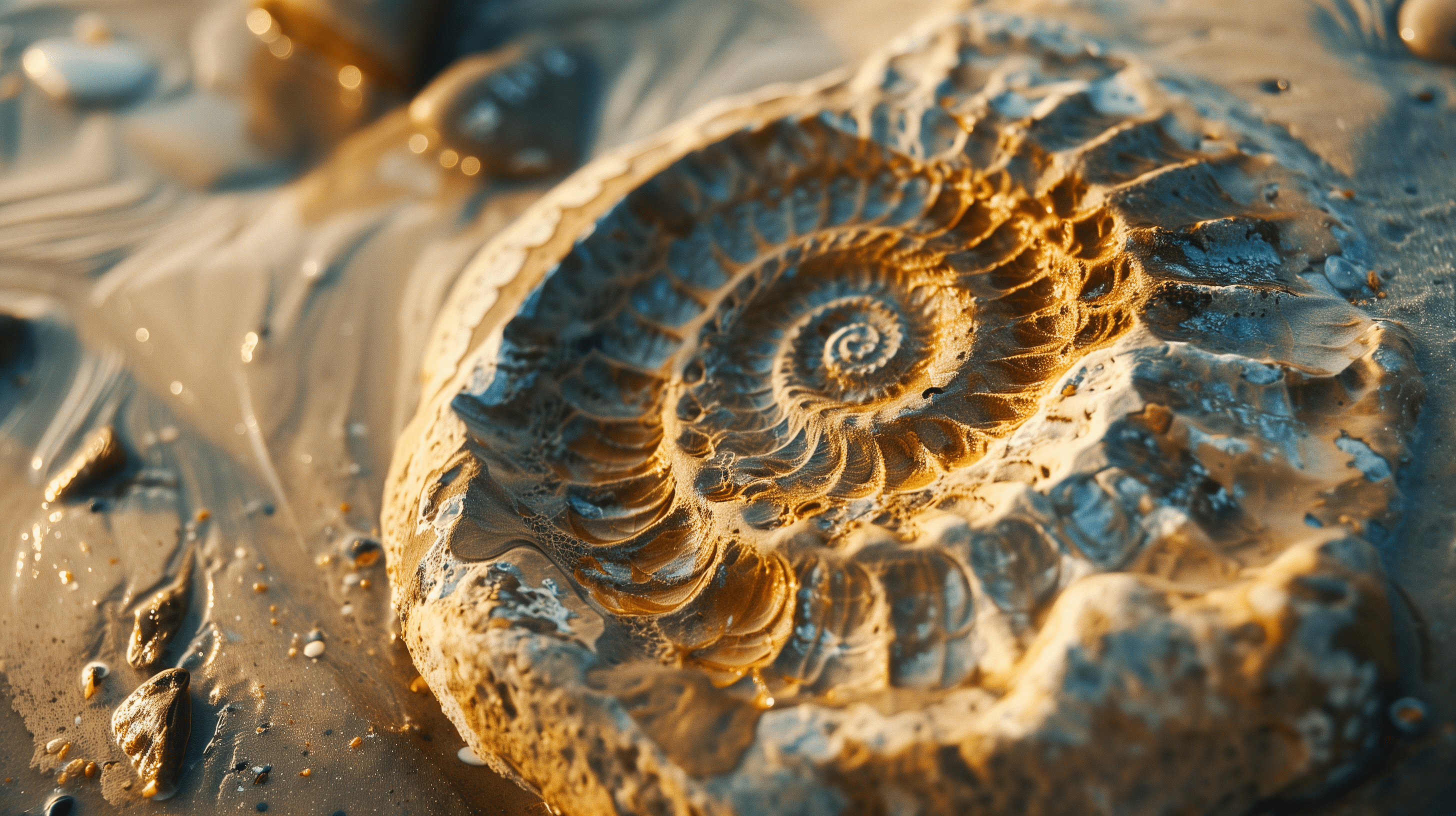 2912x1632 Spherical Ammonites In The Sand Background, Fossil Picture, Fossil, Fossilized Background Image And Wallpaper for Free Download