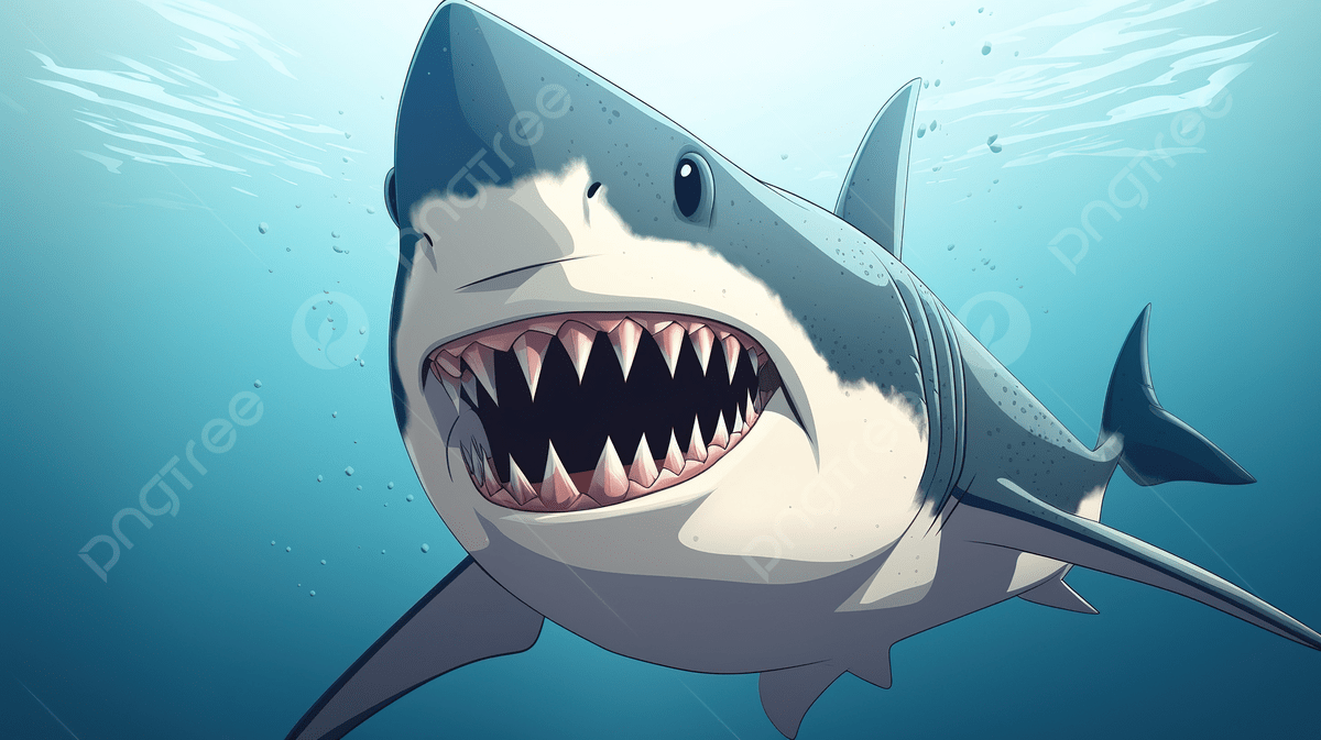 1200x673 Cartoon Shark With Its Mouth Wide Open