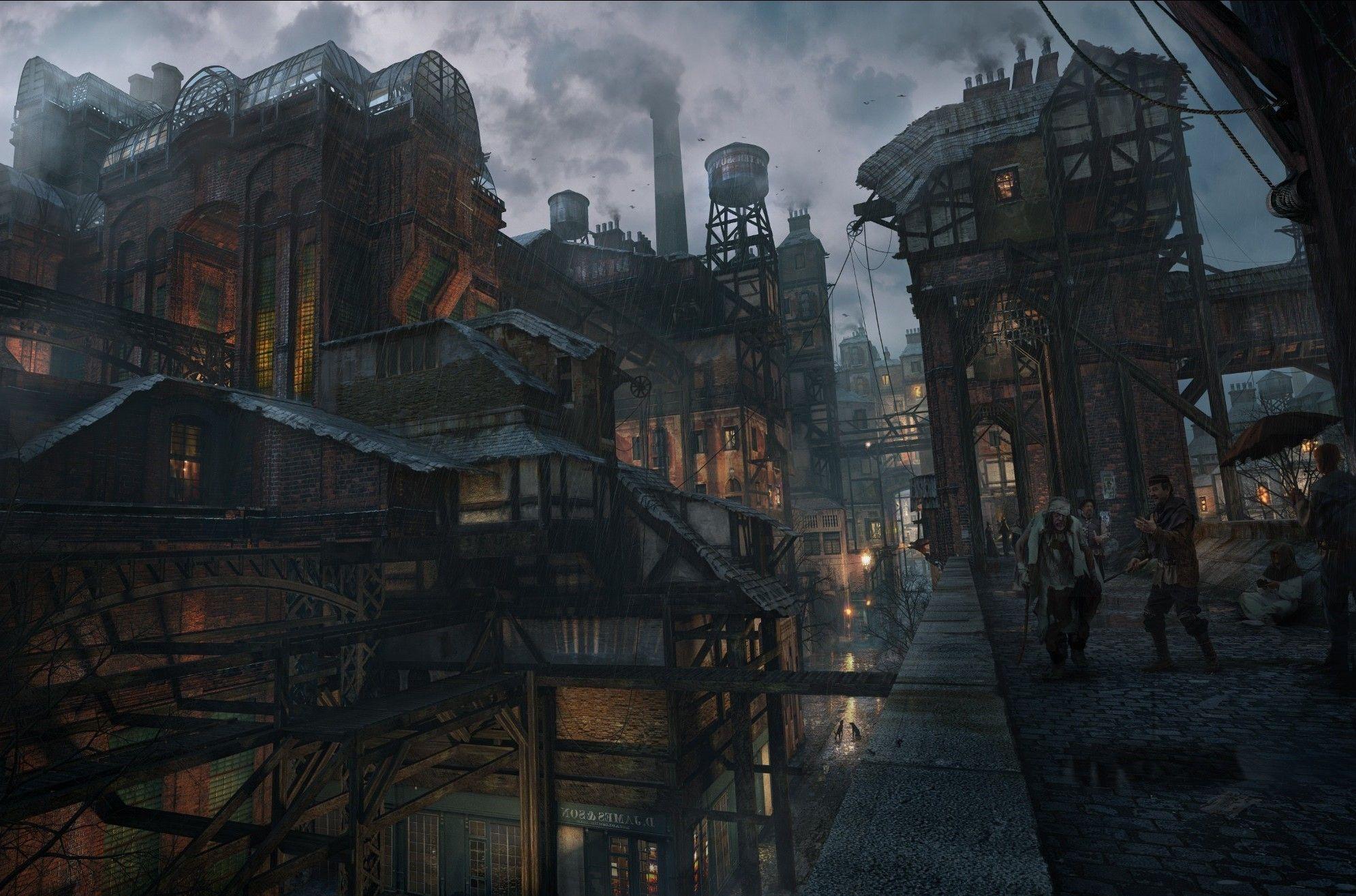 1990x1314 artwork, Fantasy Art, Architecture, Old Building, Overcast