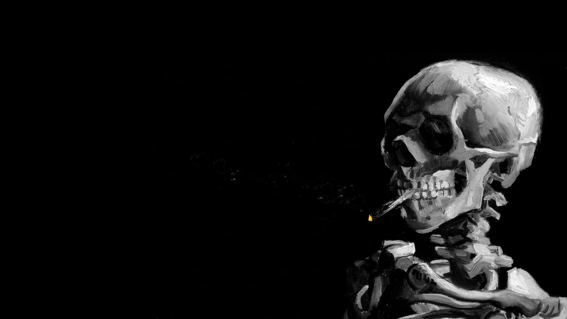 1920x1080 A skeleton smoking 1920 × 1080 : r