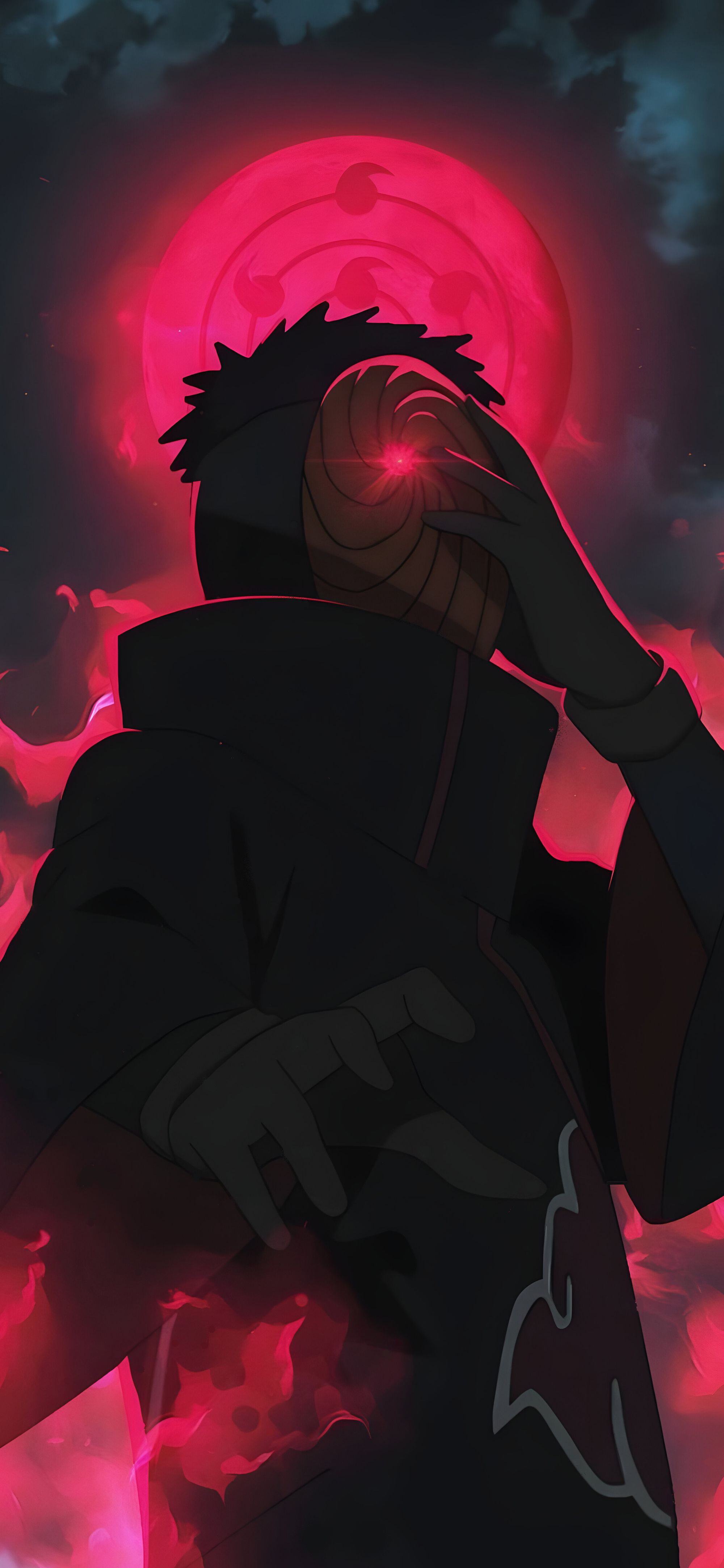 2000x4329 Obito Uchiha Red Moon Wallpaper
