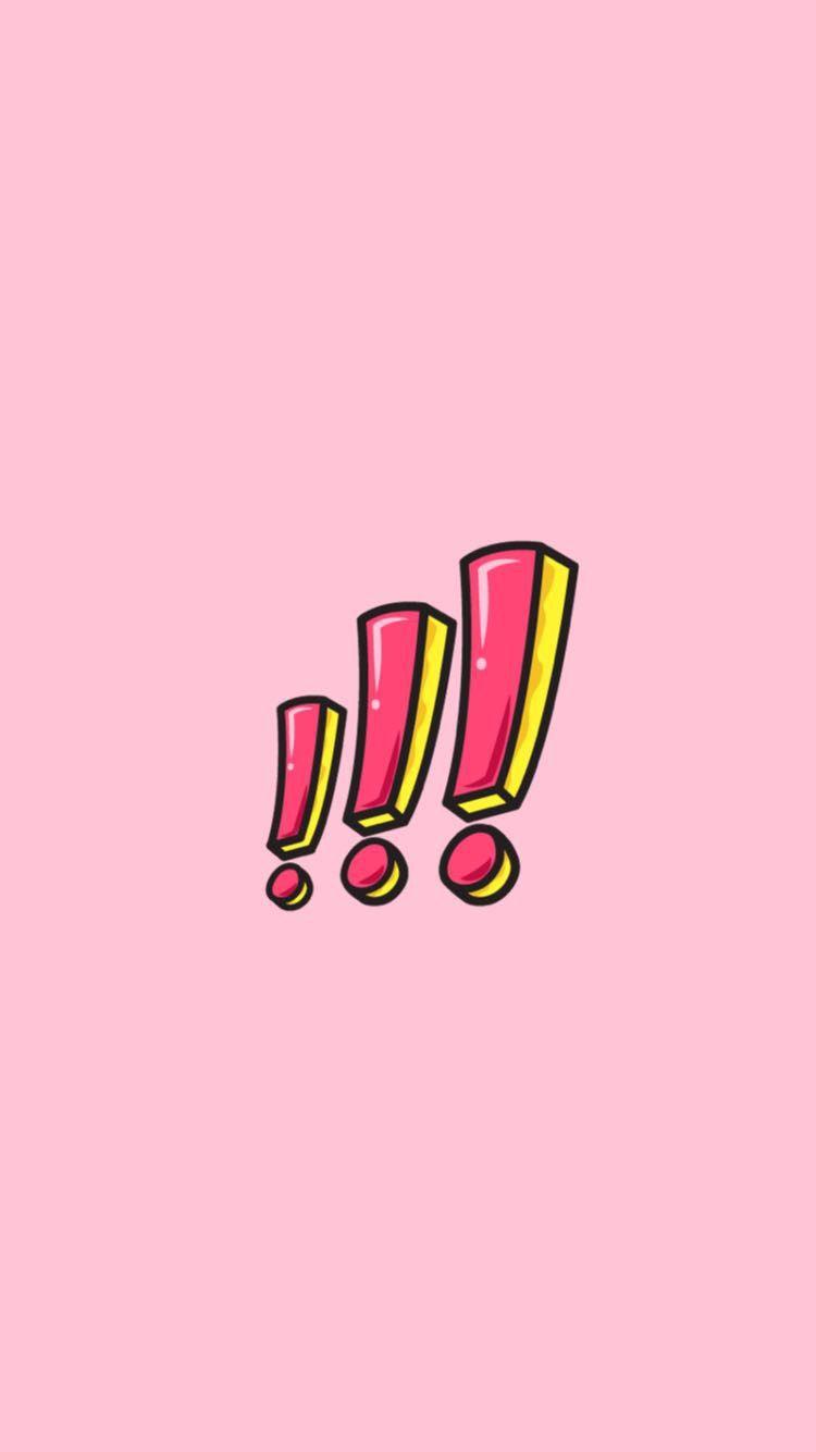 750x1334 Cute Pink Exclamation Point Snapchat #background #wallpaper