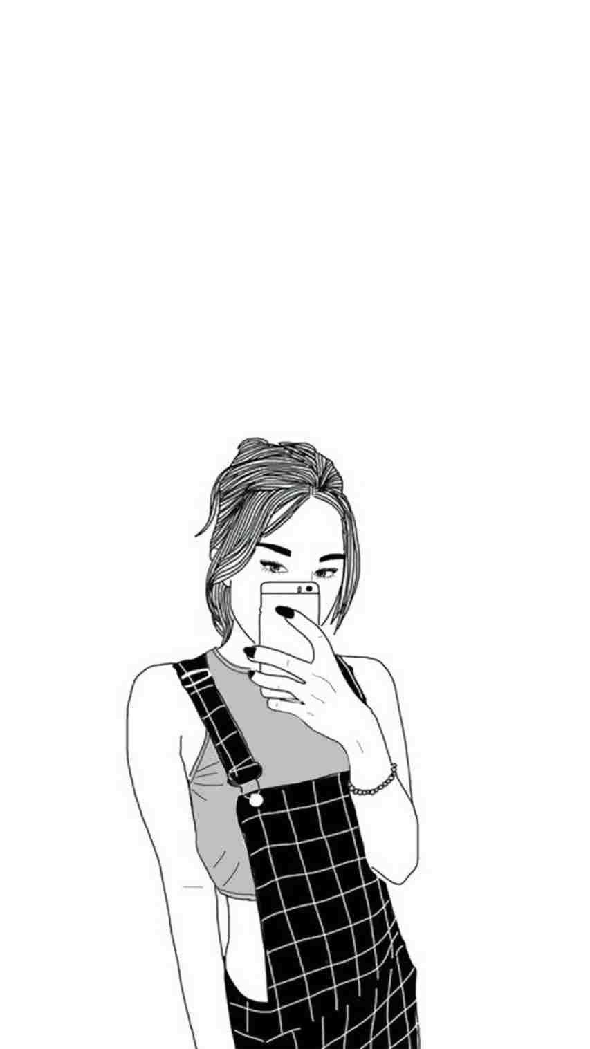 853x1517 Black Girl Drawings Wallpaper Log Wall