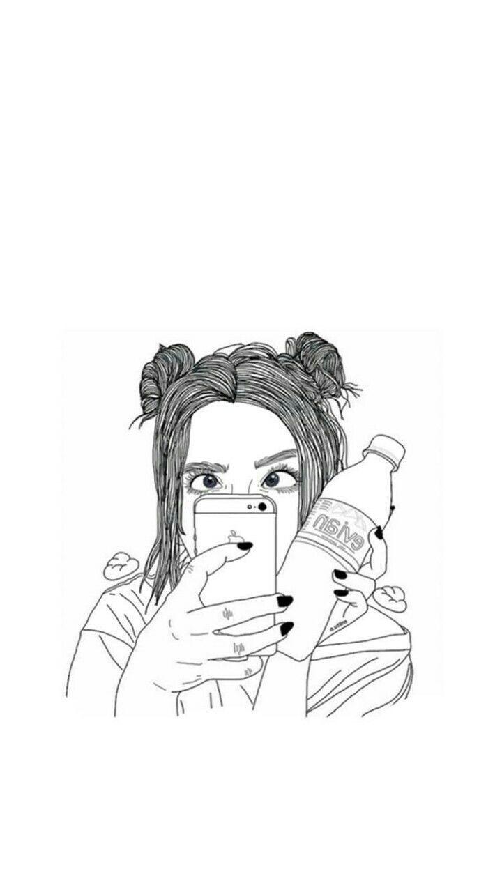 720x1280 Superior Girl Black And White Drawing