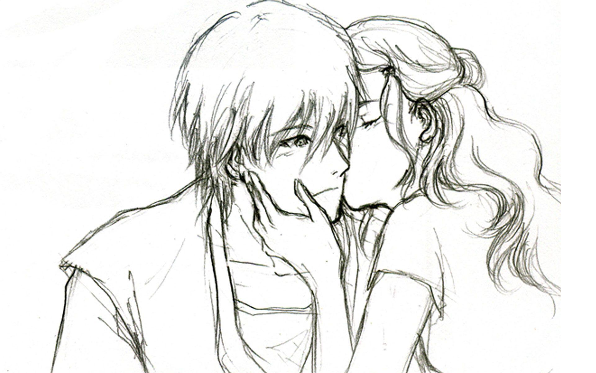 1920x1200 Boy And Girl Drawing Simple Wallpaper Sketch Boy Girl