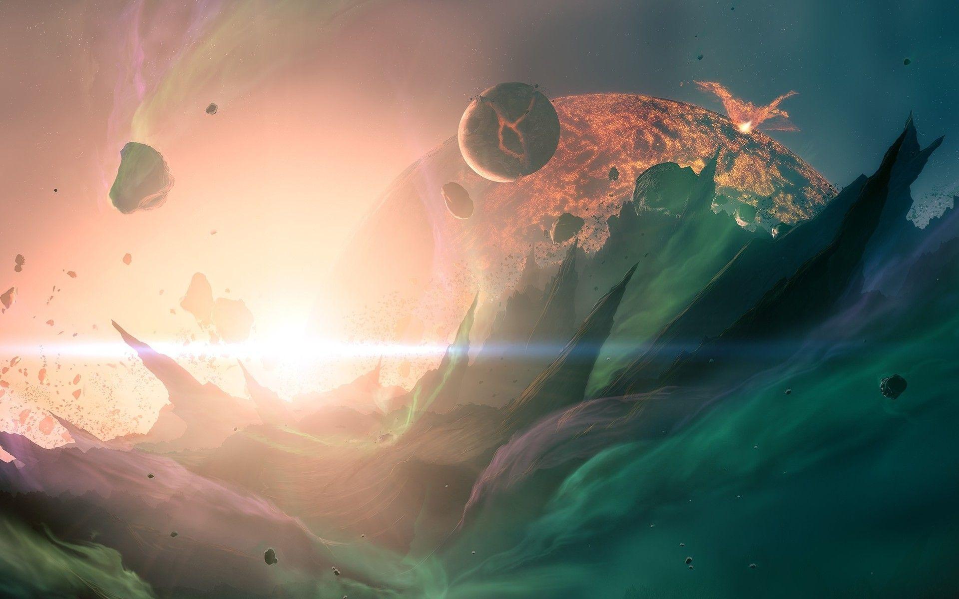 1920x1200 Planet Rise HD Wallpaper. Background Imagex1200