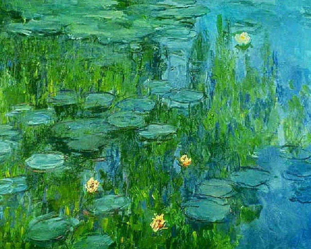 1280x1024 Flowers: Soothing Monet Claude France Pond Impressionist Water