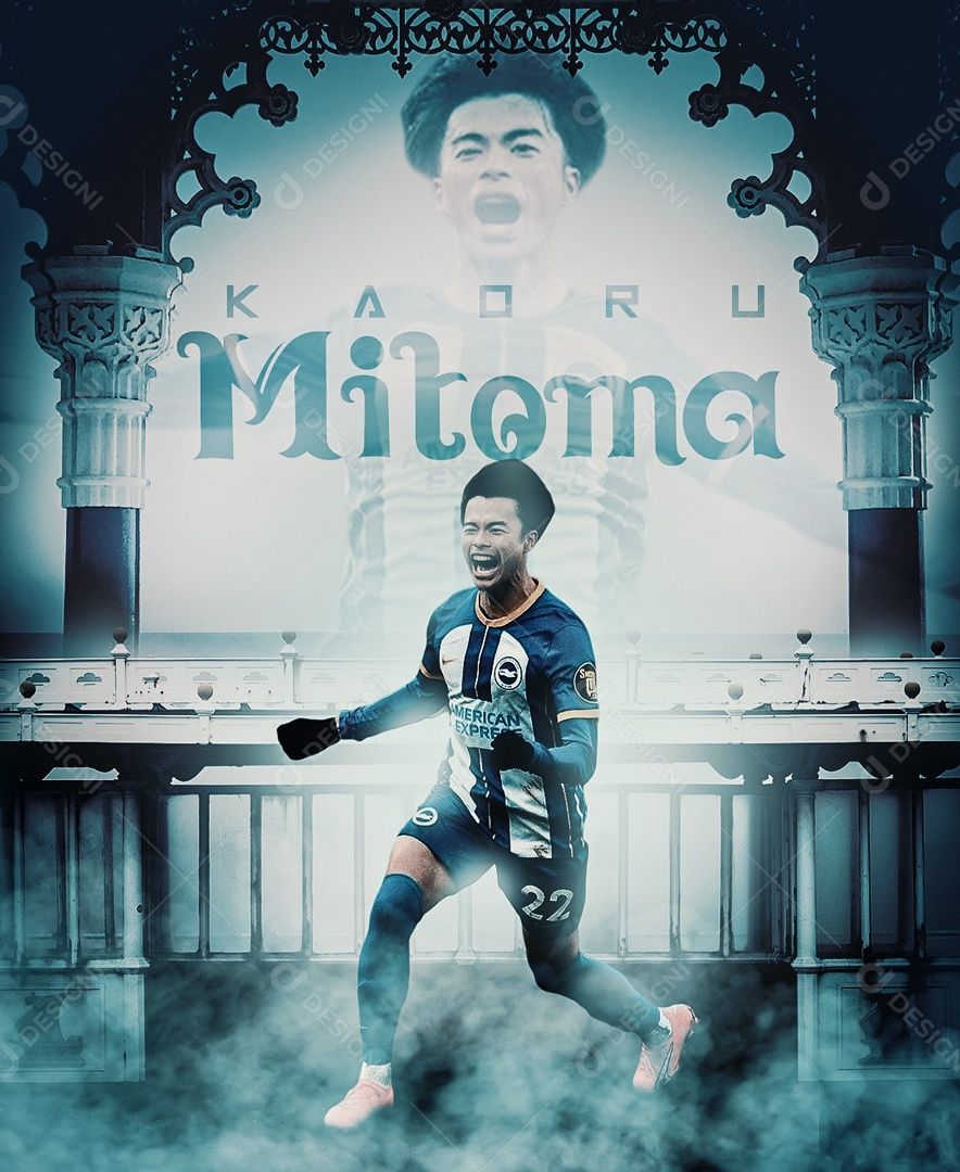 884x1080 Jogador de Futebol Kaoru Mitoma Brigton