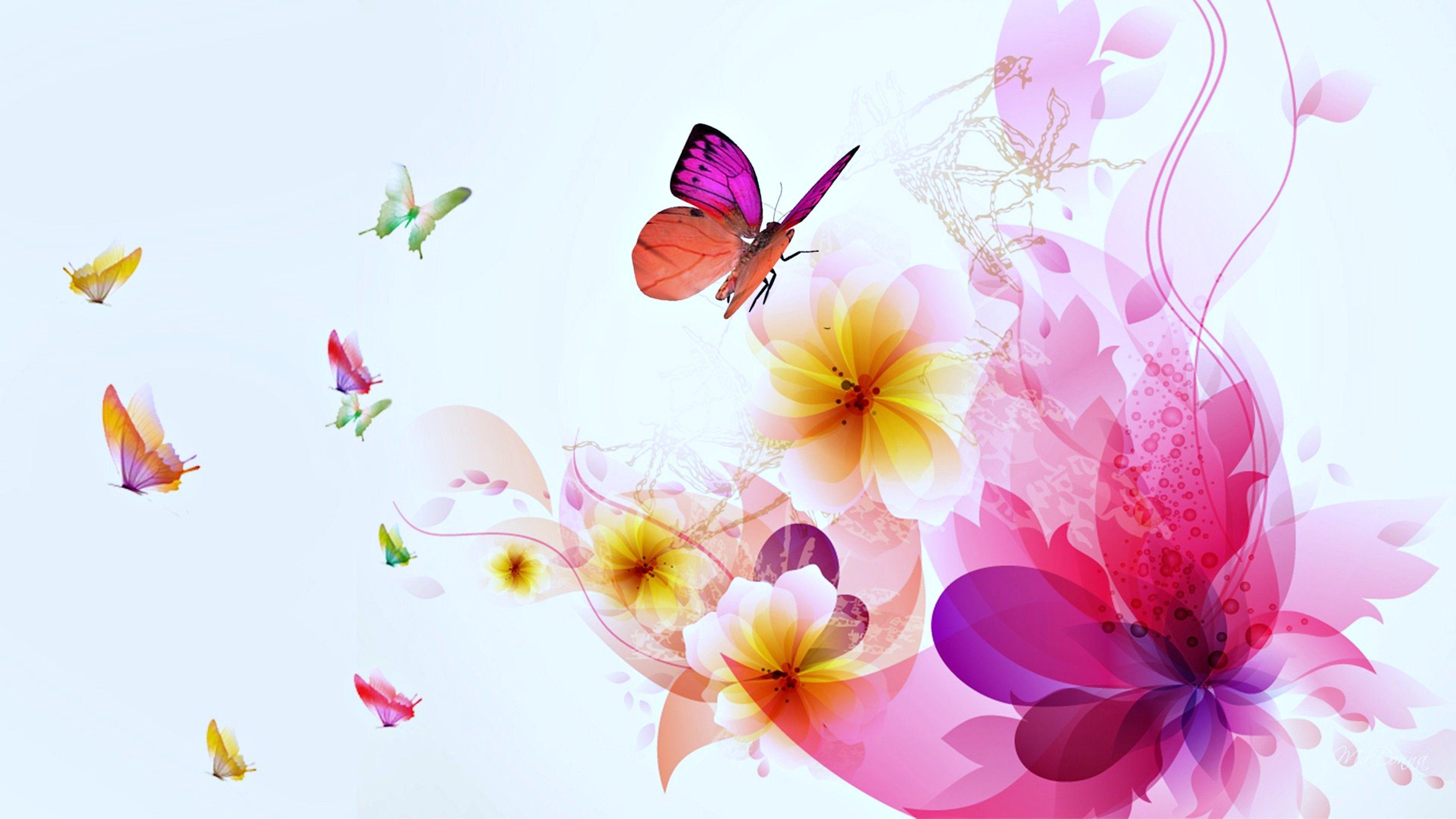 3840x2160 beauty, , Butterflies, , Magical, , Wallpaper, , Flowers
