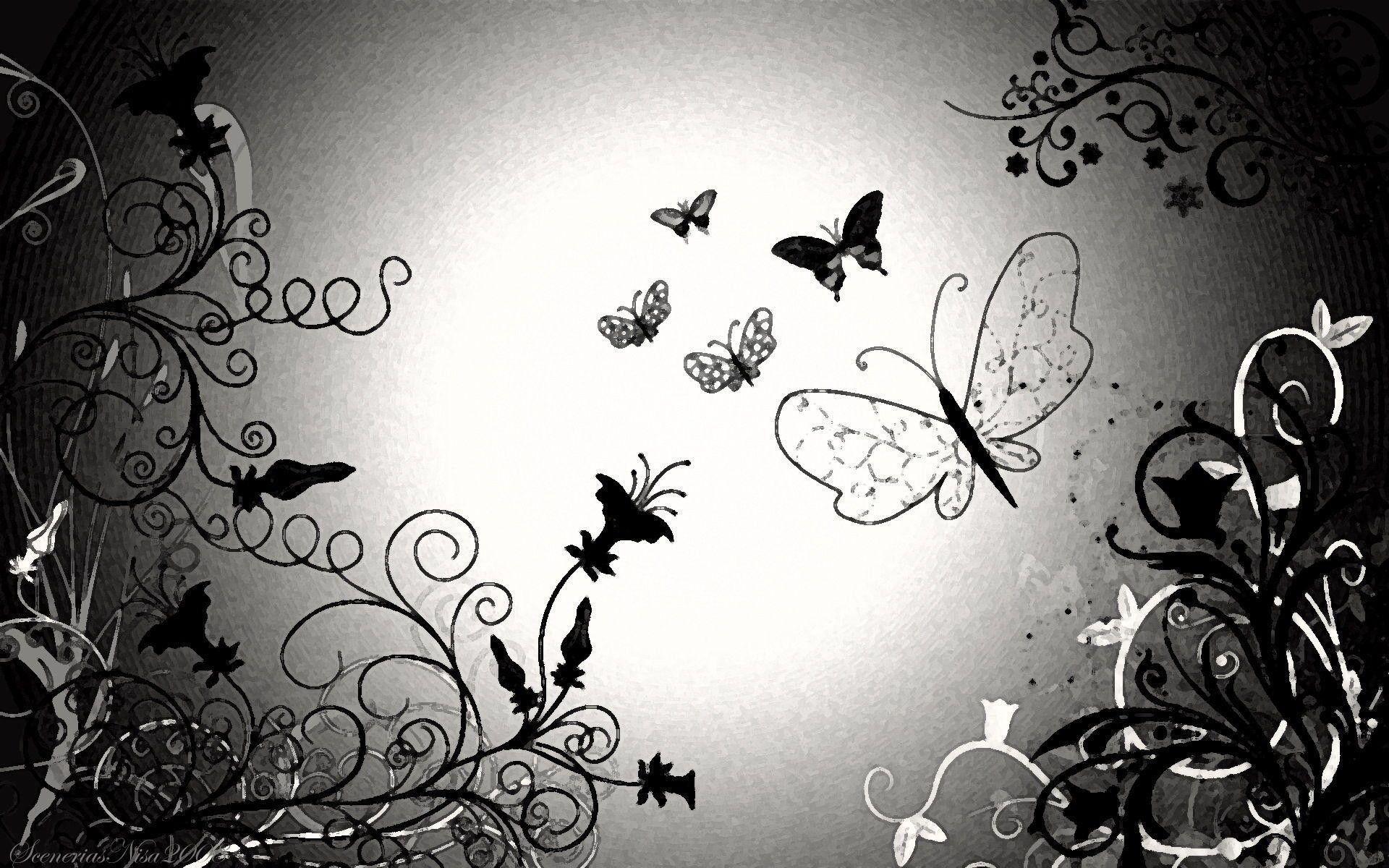 1920x1200 Black Butterfly Wallpaper