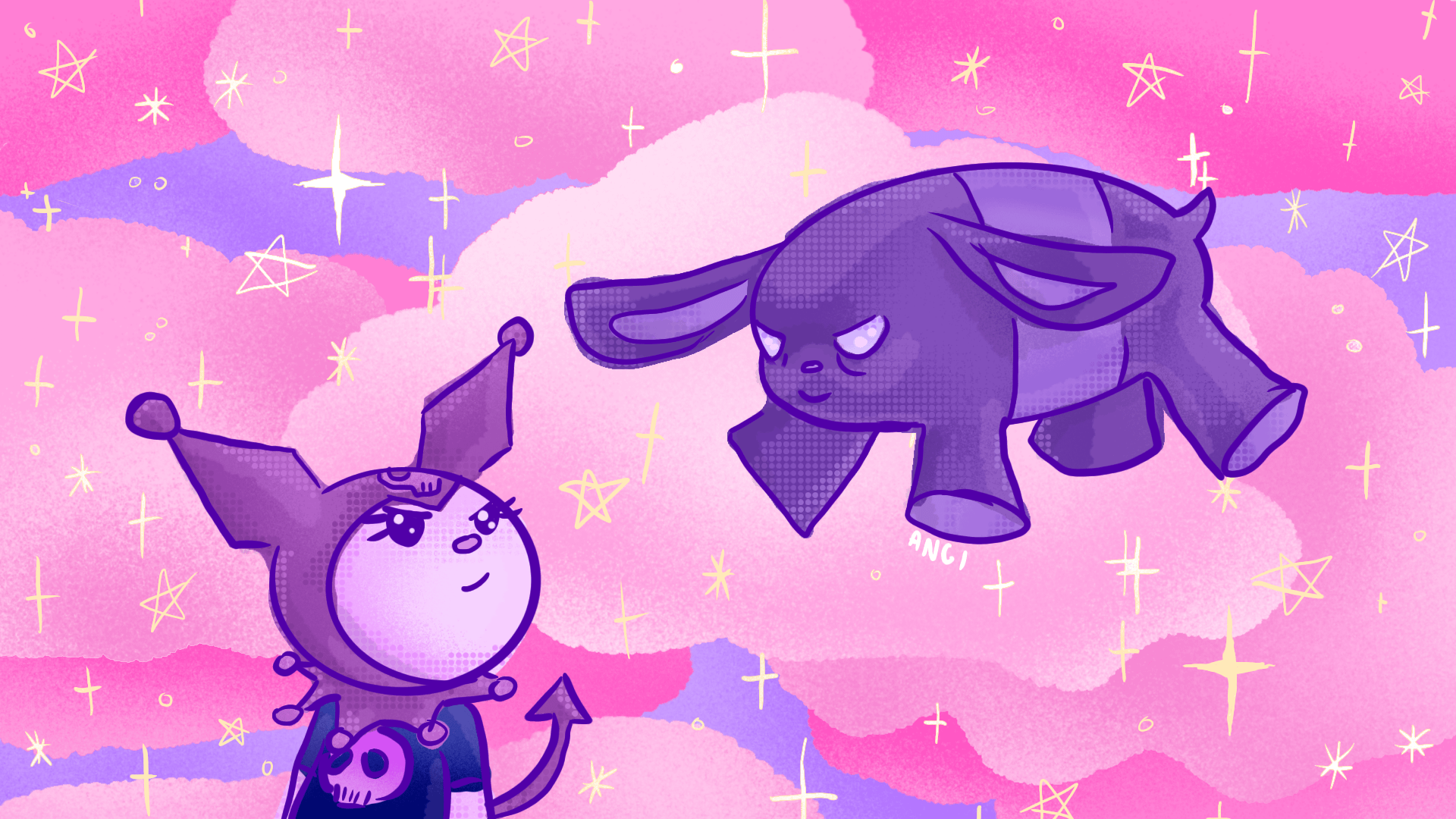 1920x1080 I made Kuromi wallpaper