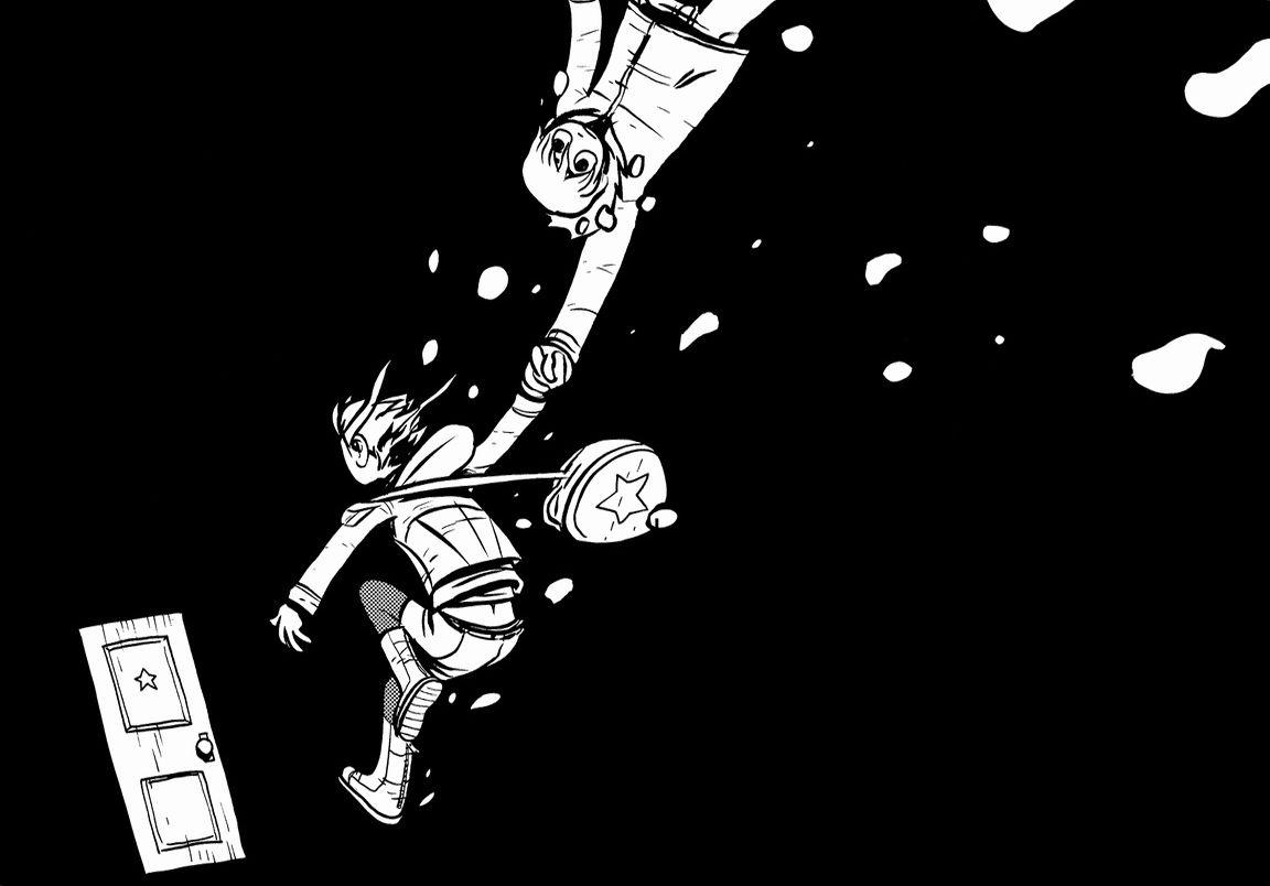 1152x804 Scott Pilgrim Ramona Flowers Monochrome Escape Girl