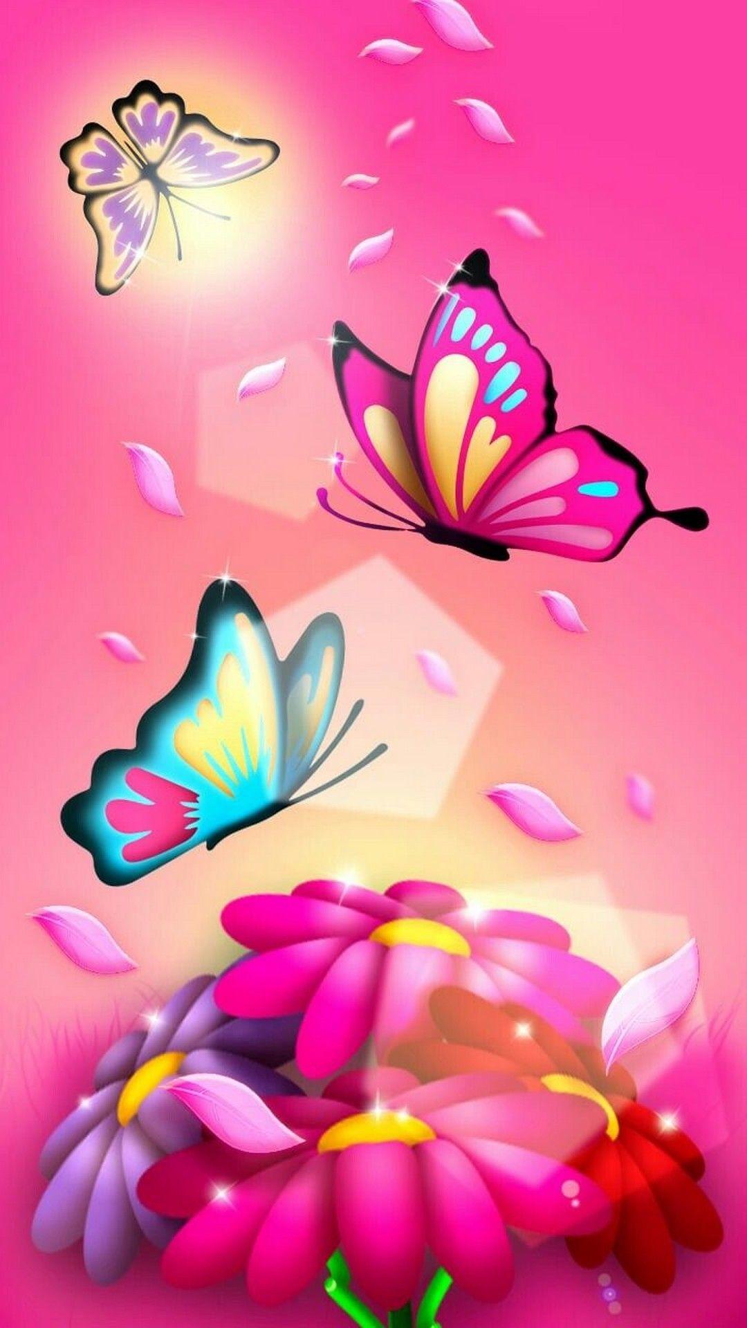 1080x1920 Wallpaper Android Pink Butterfly Android Wallpaper
