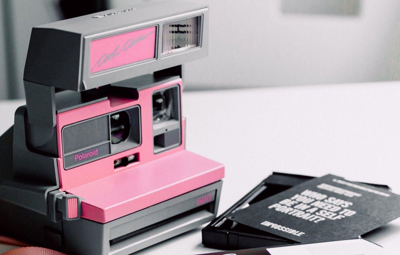 1332x850 Wallpaper Pink, Camera, Mood, Polaroid image for desktop