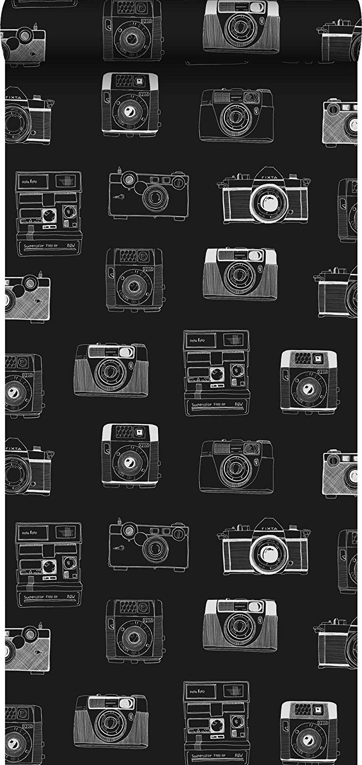 710x1500 wallpaper polaroid cameras black and white