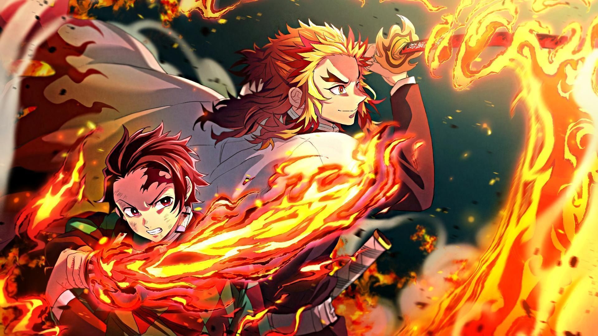 1920x1080 Demon Slayer Fight Wallpaper