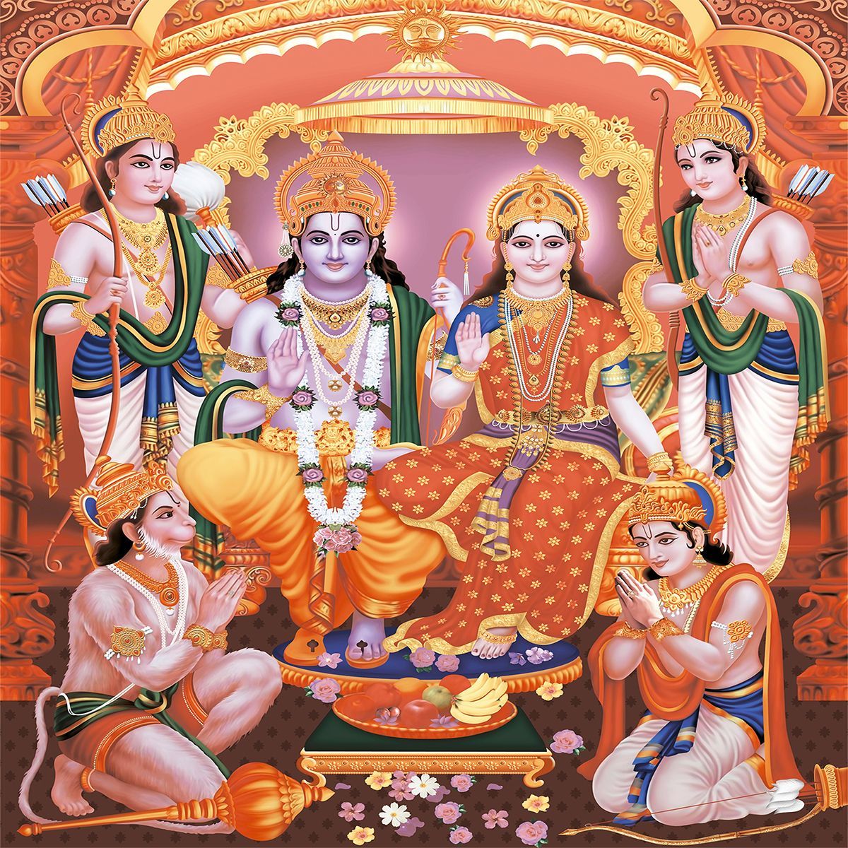 1200x1200 Shri Ram Darbar Wallpaper®