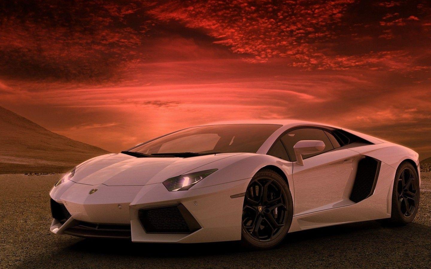 1440x900 red sky lambo wallpaper