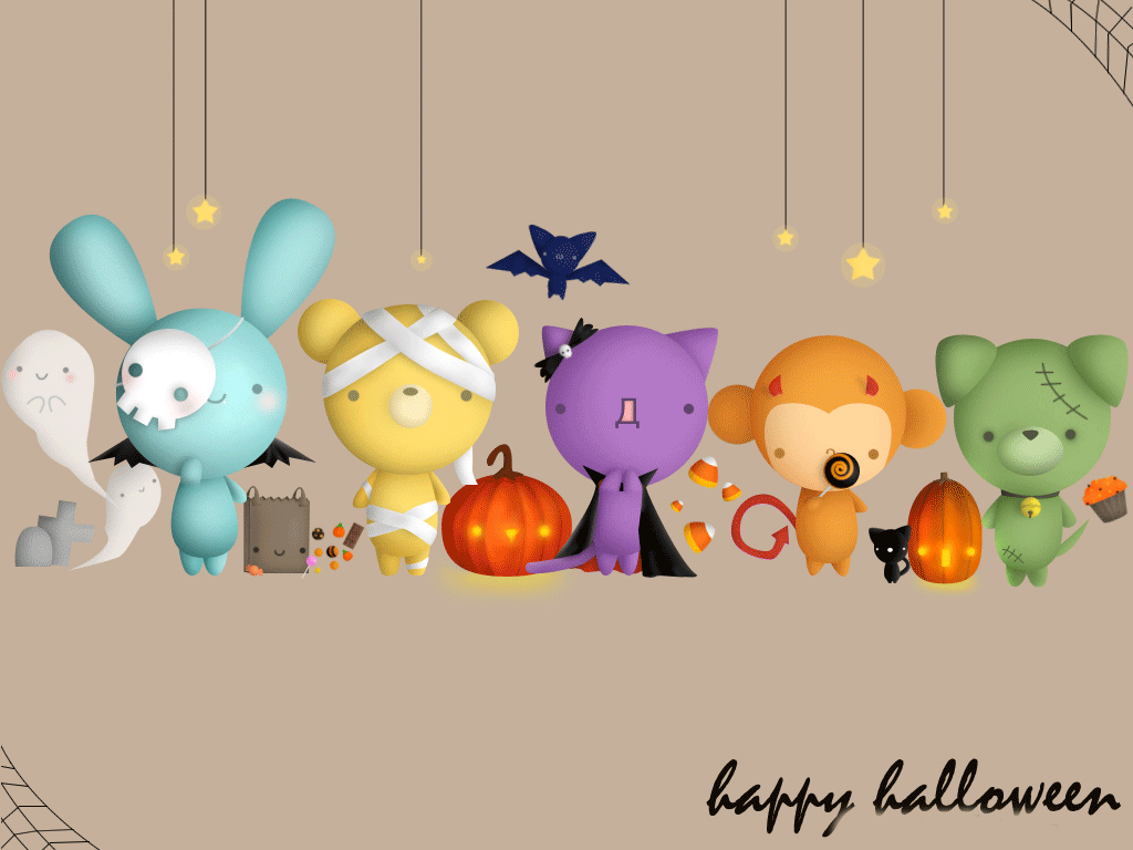 1024x768 Veres Wallpaper: Cute Halloween Wallpaper