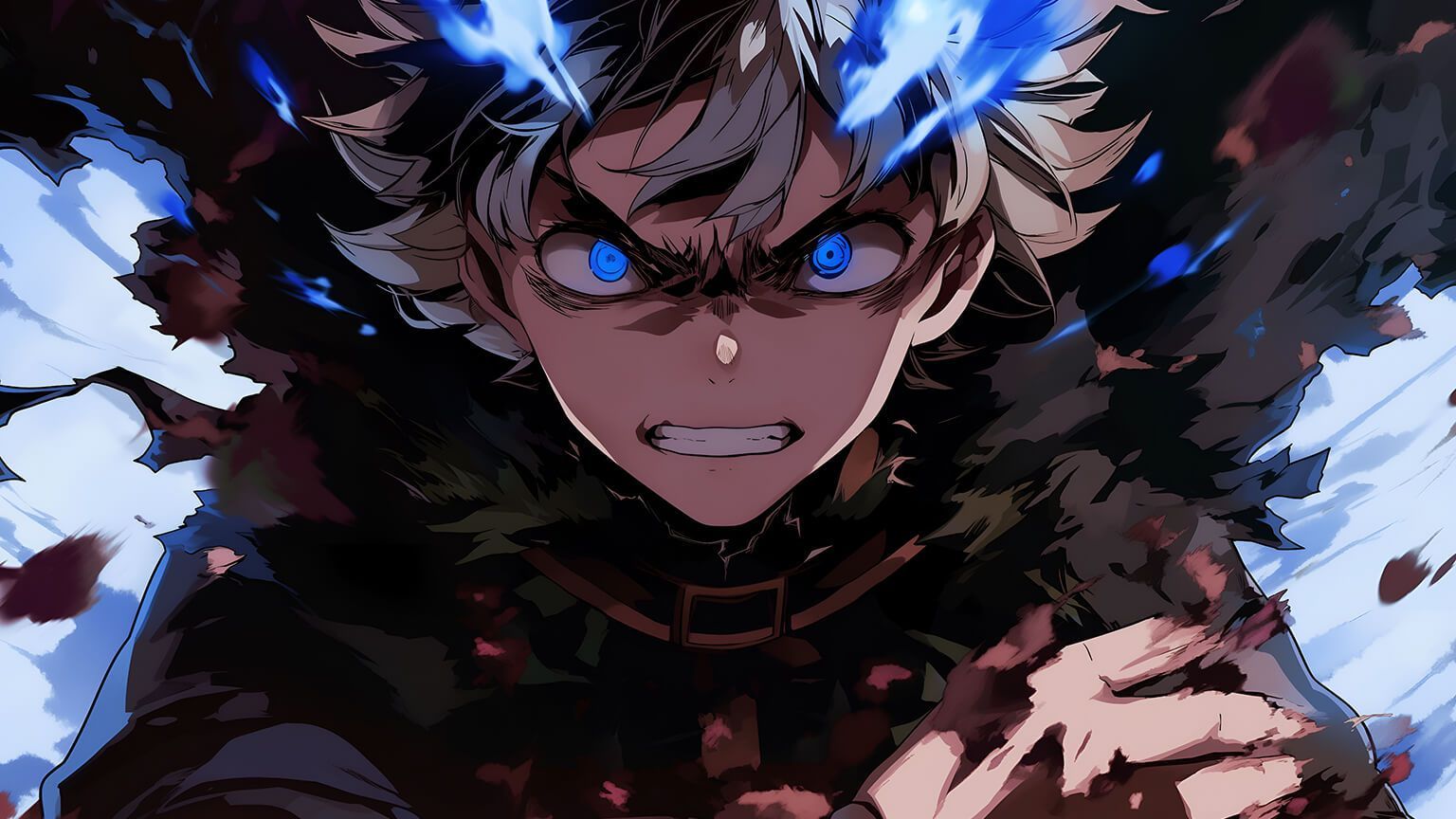 1536x864 Blue Glowing Eyes Desktop Wallpaper 4K