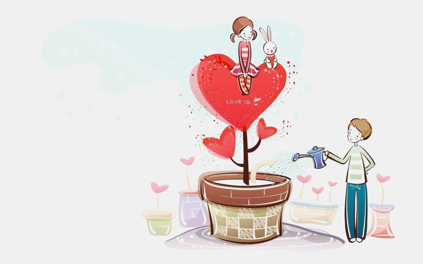 1740x1088 Wallpaper Hp Bergerak Romantis Couple Cartoons