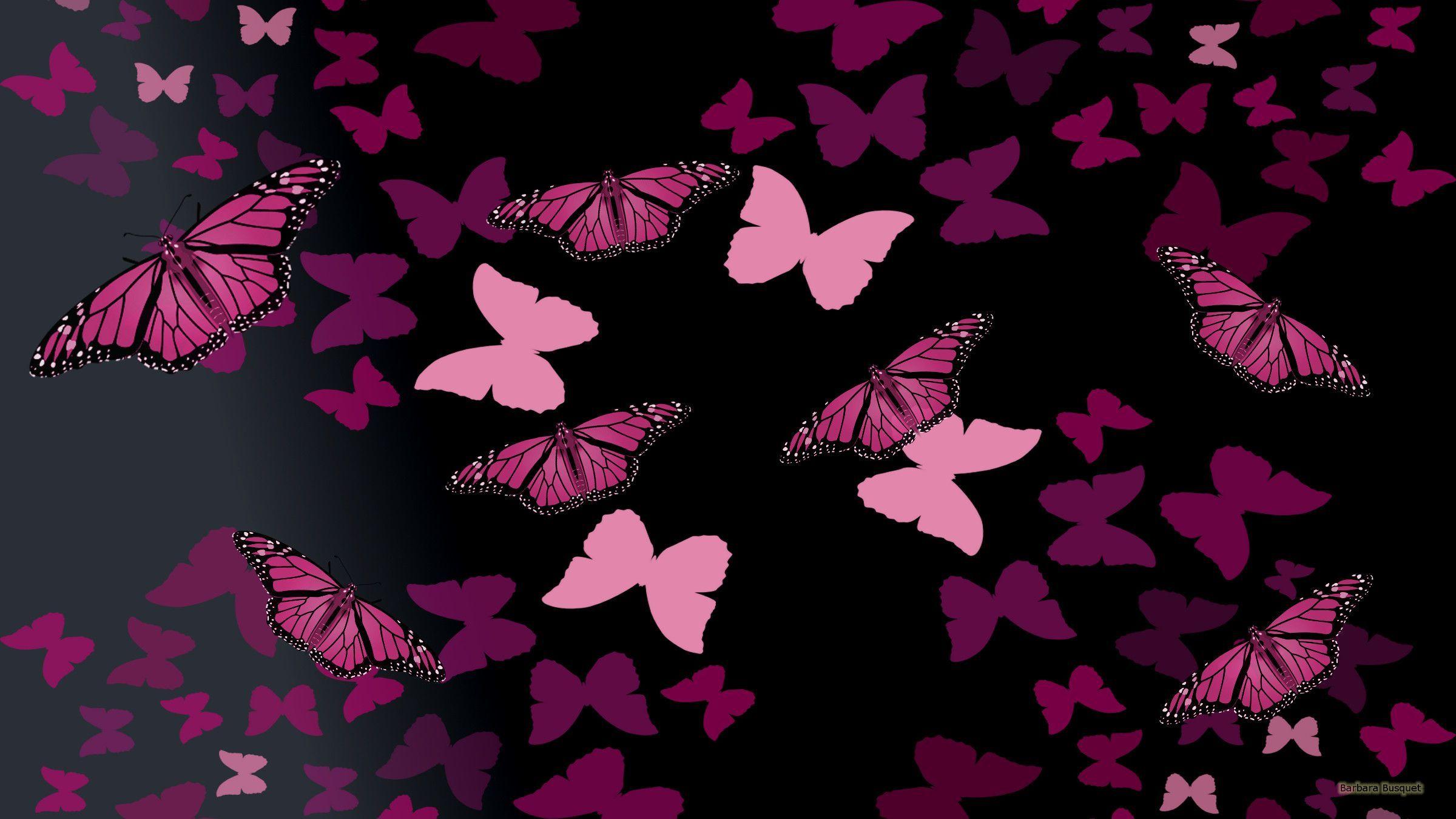 Black and Pink Butterfly Wallpapers - bigbeamng