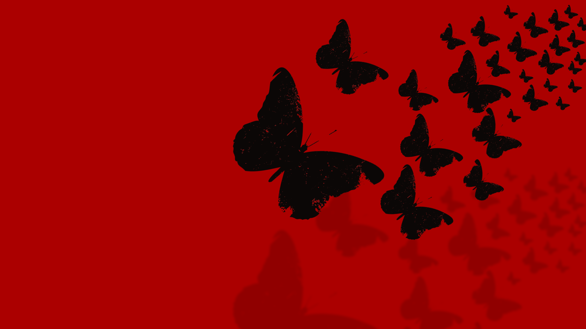 1920x1080 Red and Black Butterflies Wallpaper