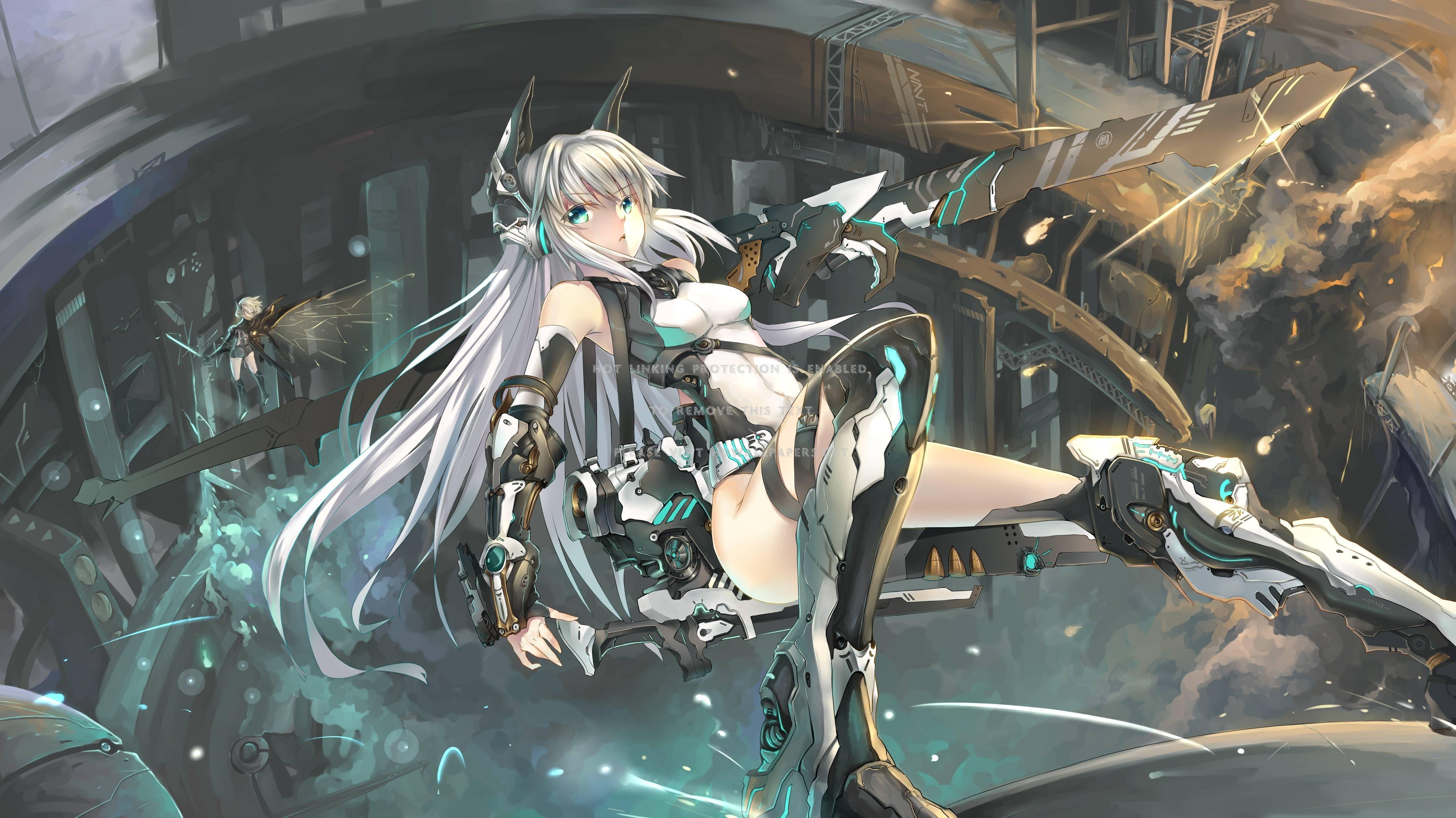 4800x2700 anime girl armor mecha