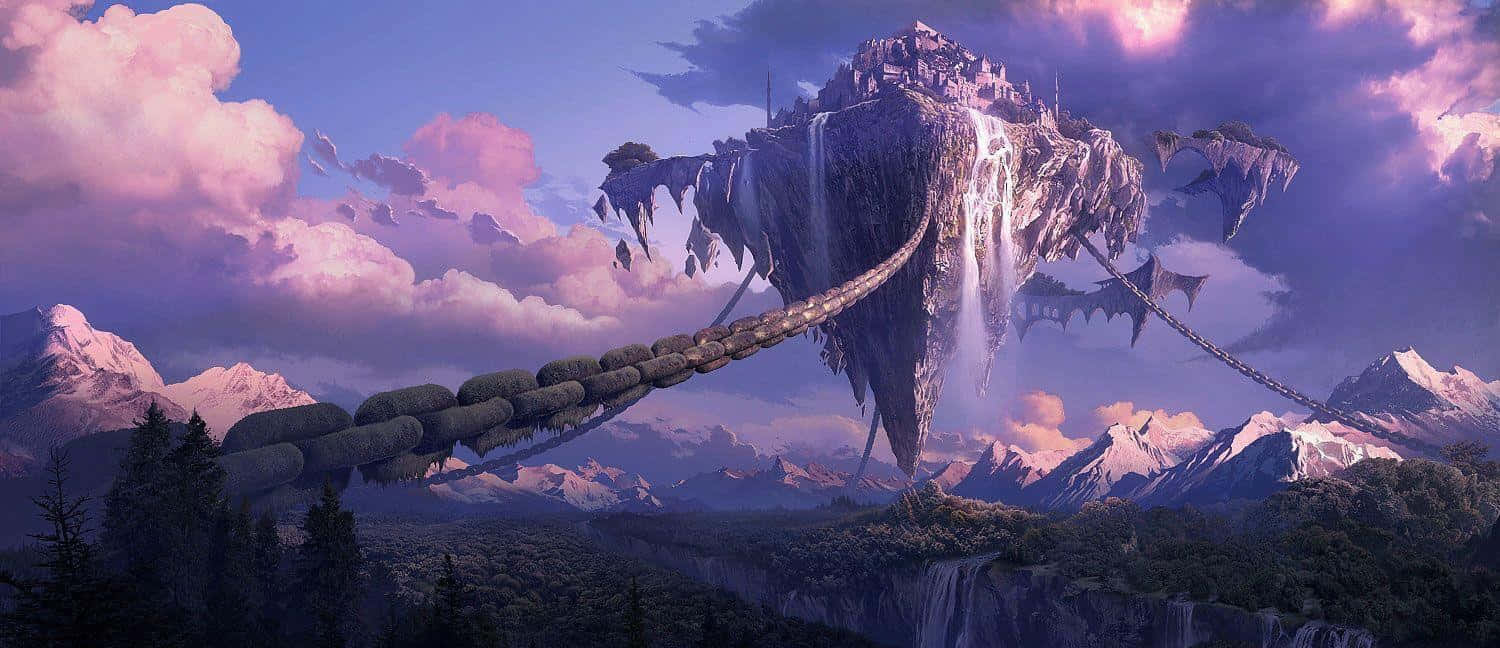 1500x648 Epic Fantasy Landscape Wallpaper