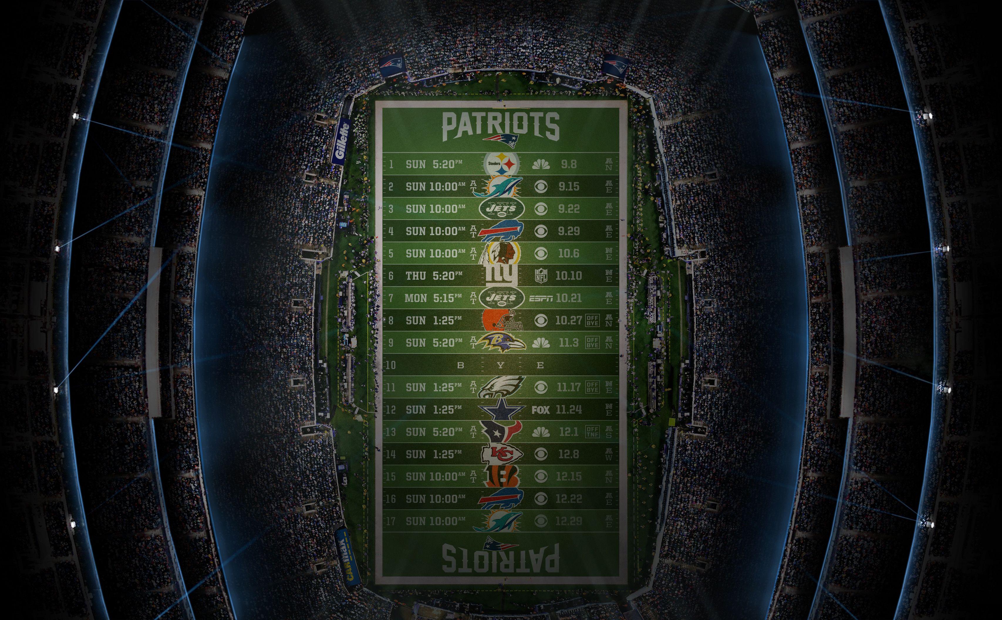 3414x2112 Patriots 2019 Season Schedule Wallpaper