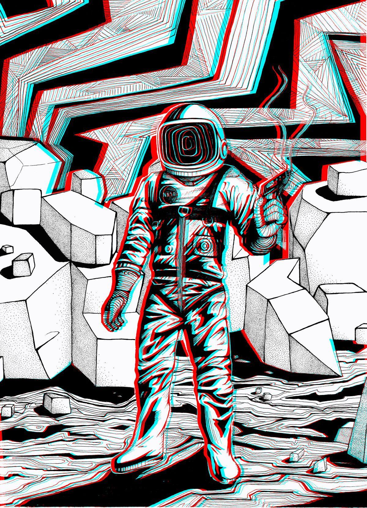1200x1663 3D Illustration. Ilustración del espacio