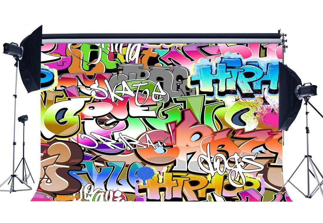 1100x760 Amazon.com : Gladbuy 80's Hip Hop Backdrop 9X6FT Vinyl