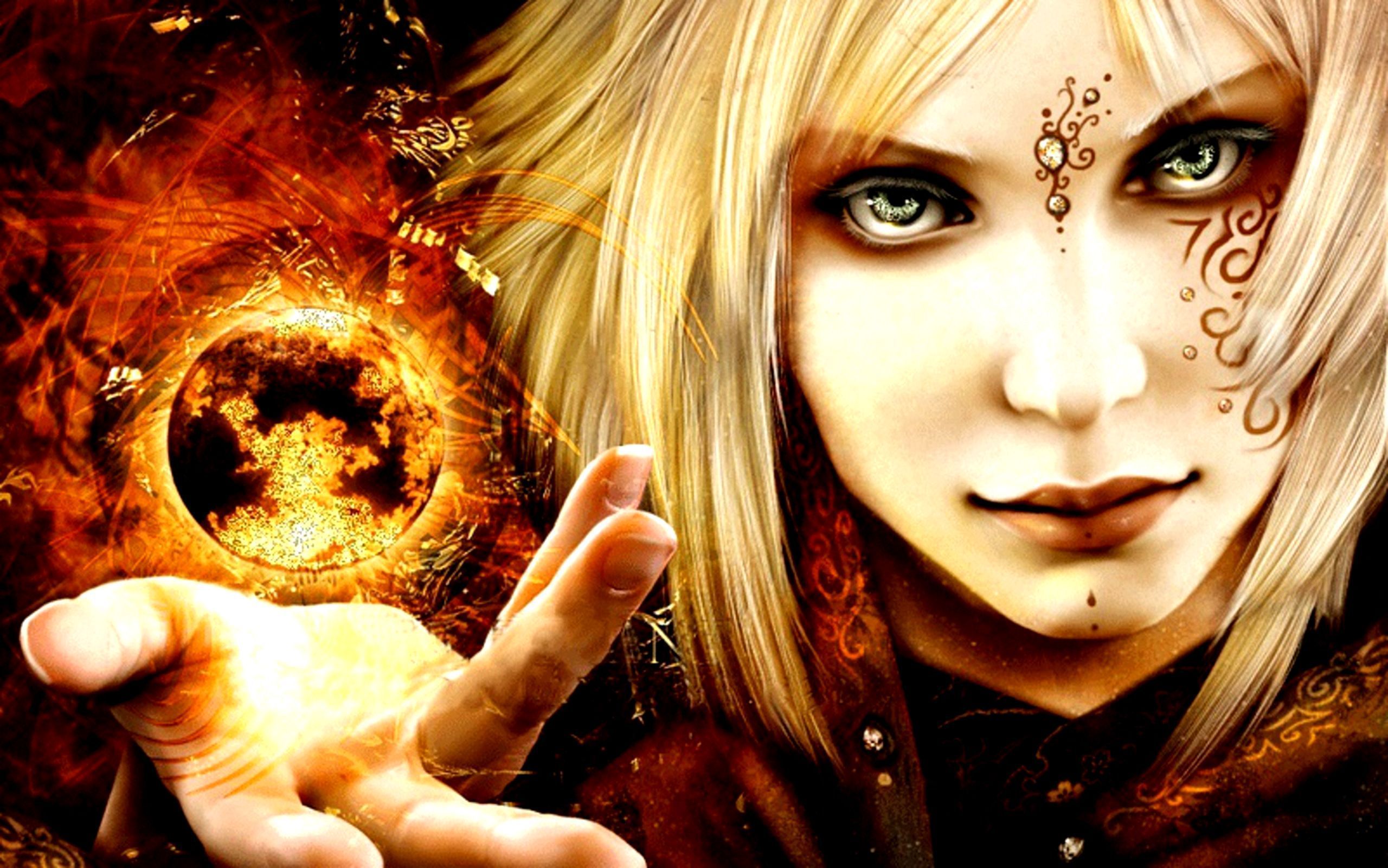 2560x1600 Fire mage wallpaper