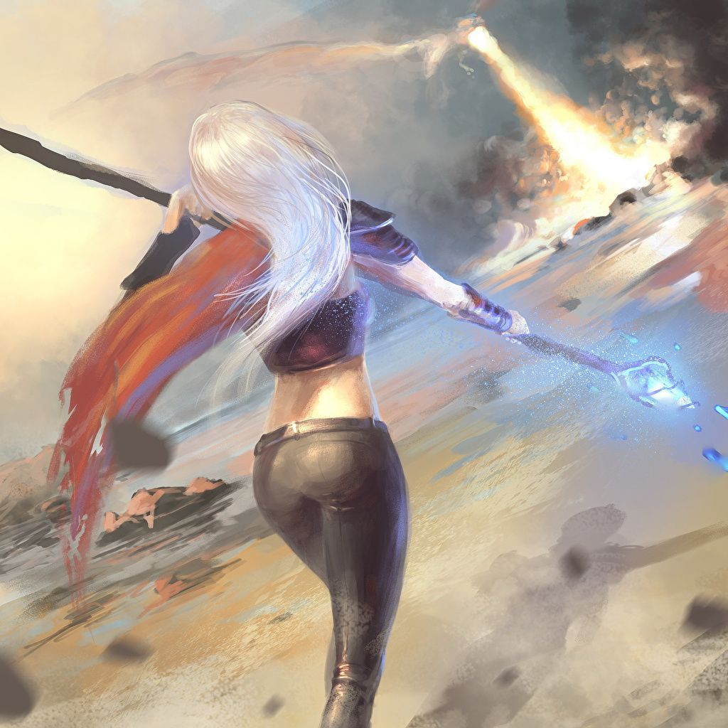 1024x1024 Picture Magic dragon Mage Staff Blonde