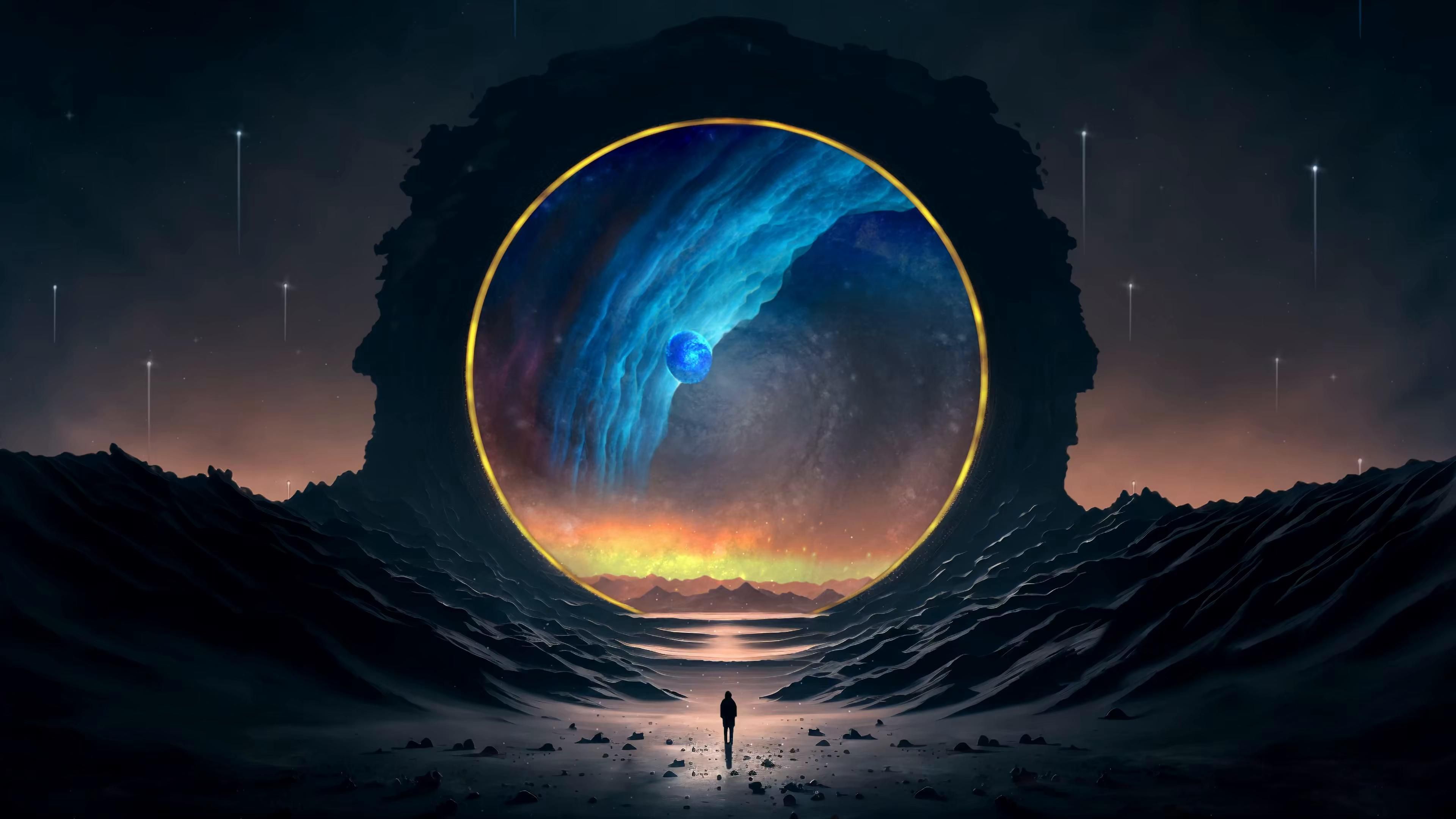 3840x2160 Space Portal Live Wallpaper