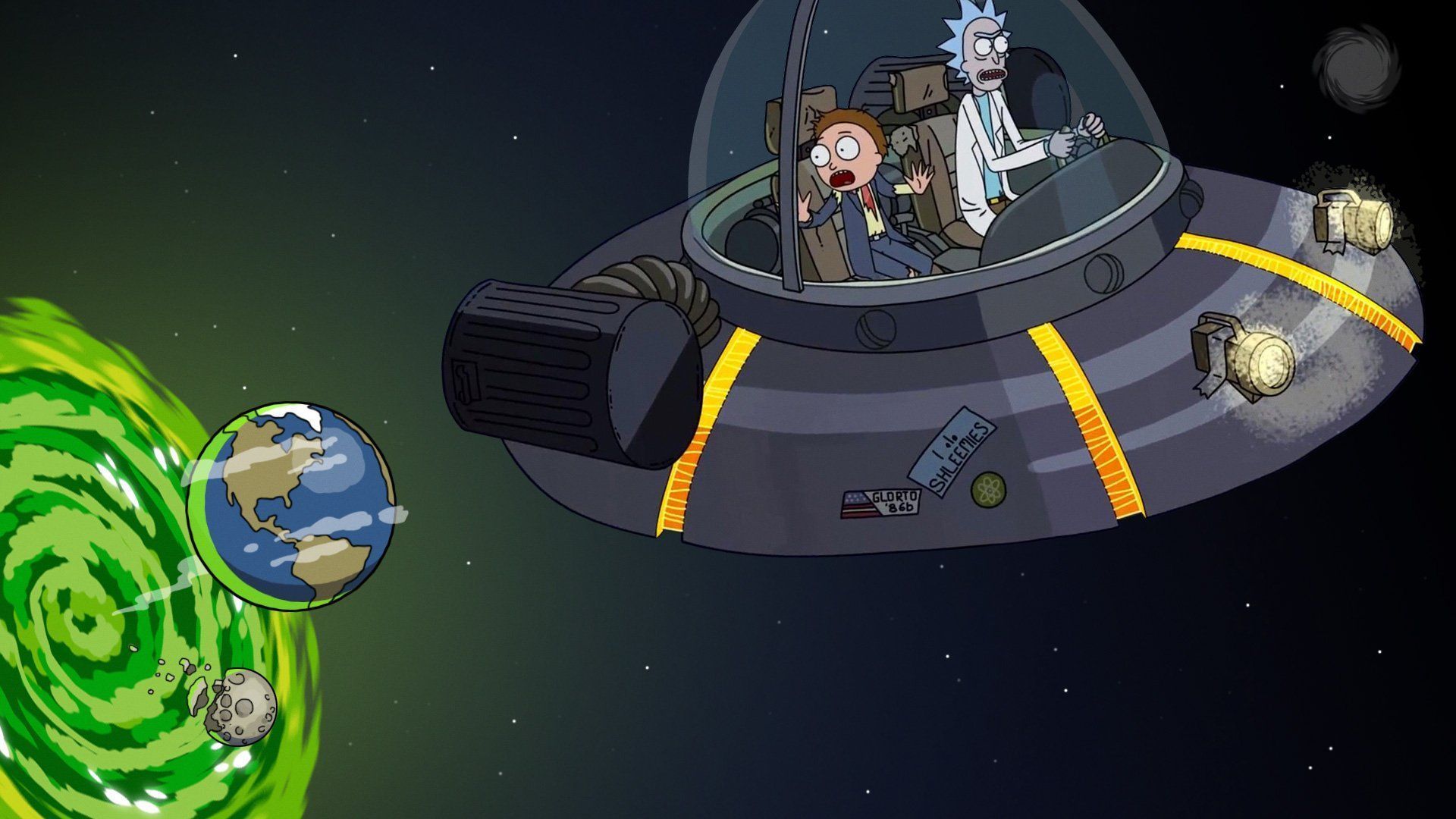 1920x1080 Spaceship Morty Smith Rick Sanchez TV