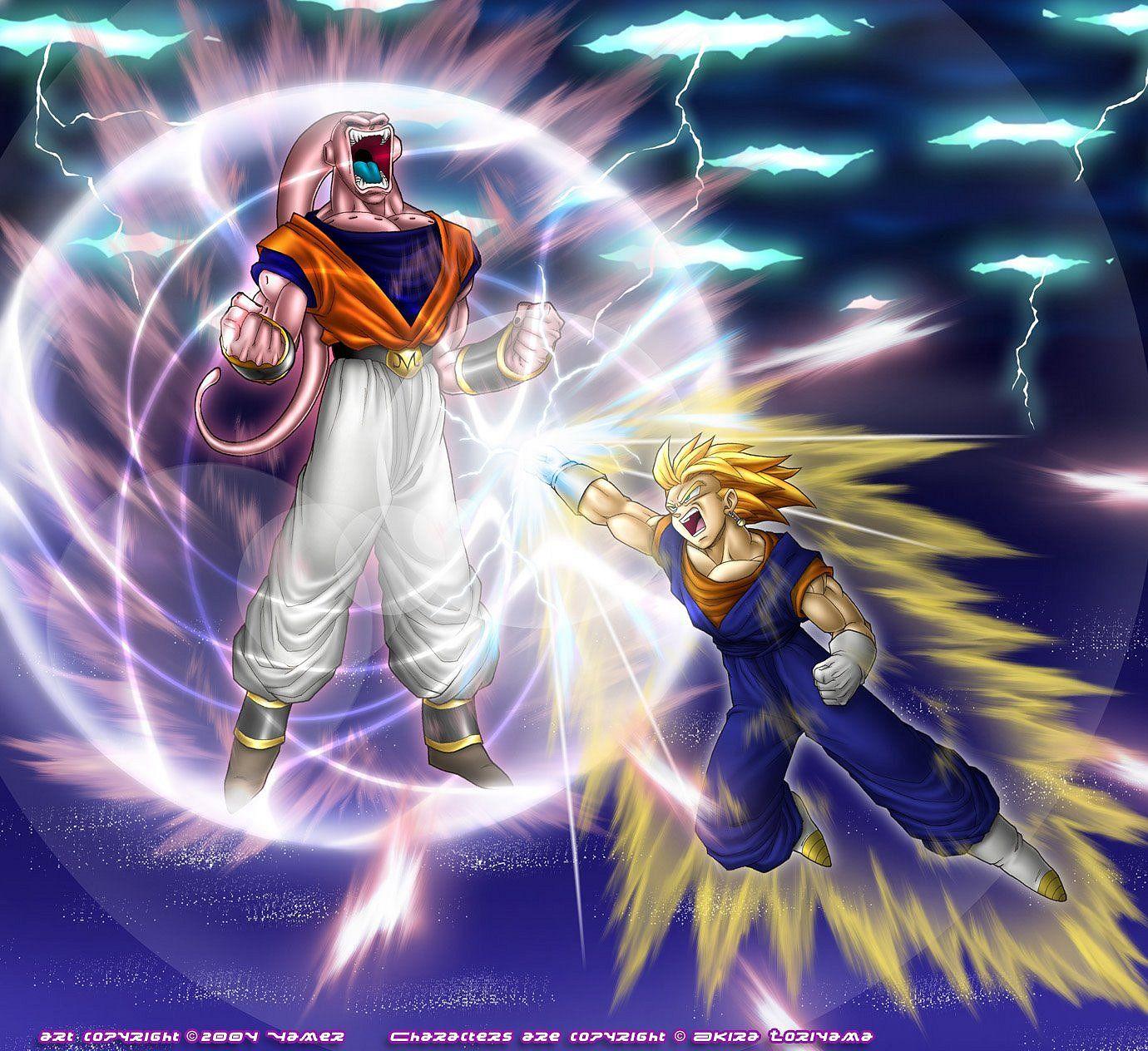 1380x1264 Wallpaper Majin Boo vs Vegetto. Wallpaper Dragon Ball Z