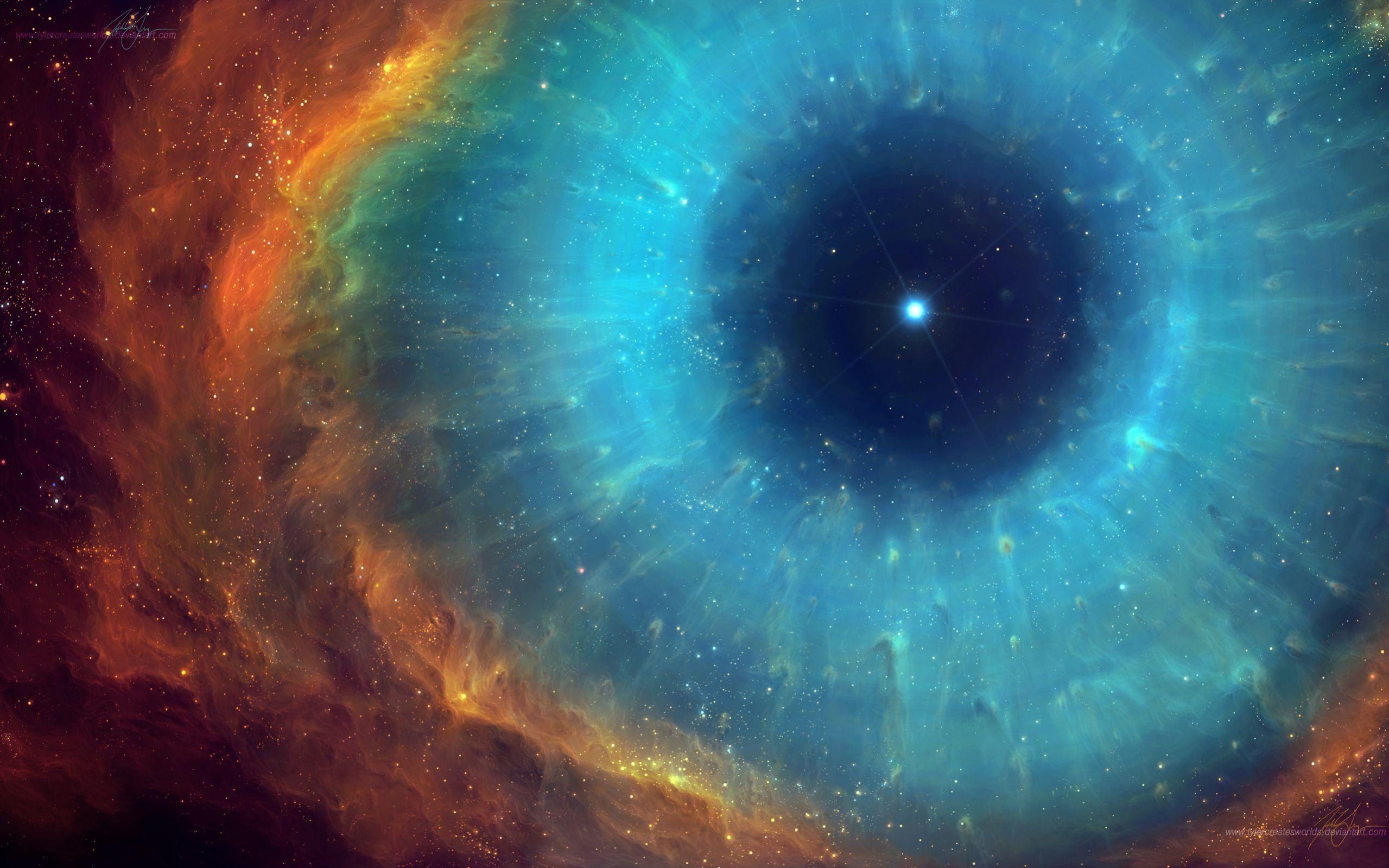 2559x1599 Universe, eyes, nebula, helix nebula HD wallpaper
