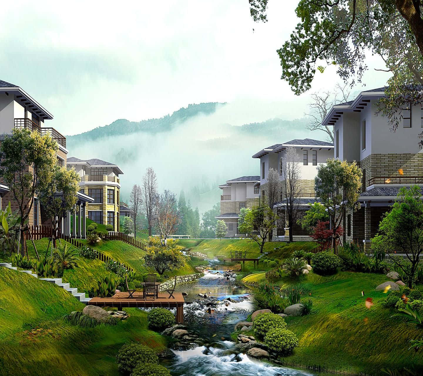 1440x1280 Village Wallpaper