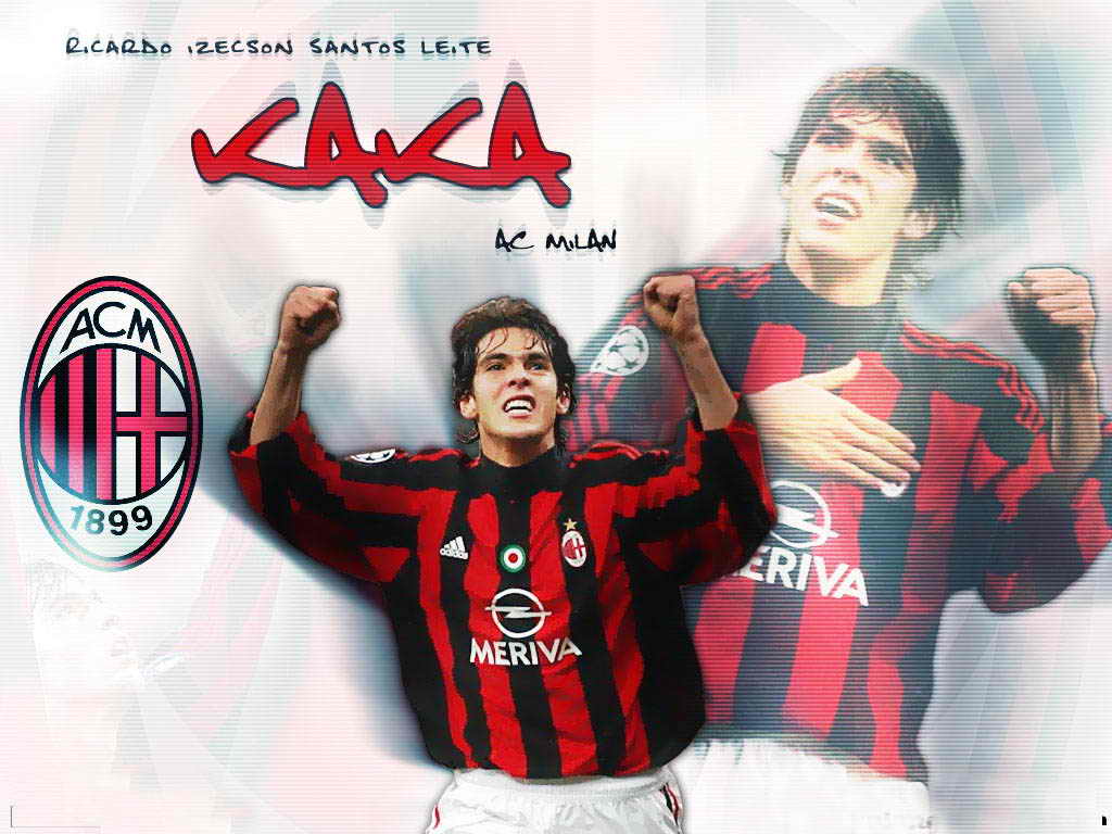 1024x768 top footballer wallpaper: Ricardo Kaka AC Milan Wallpaper